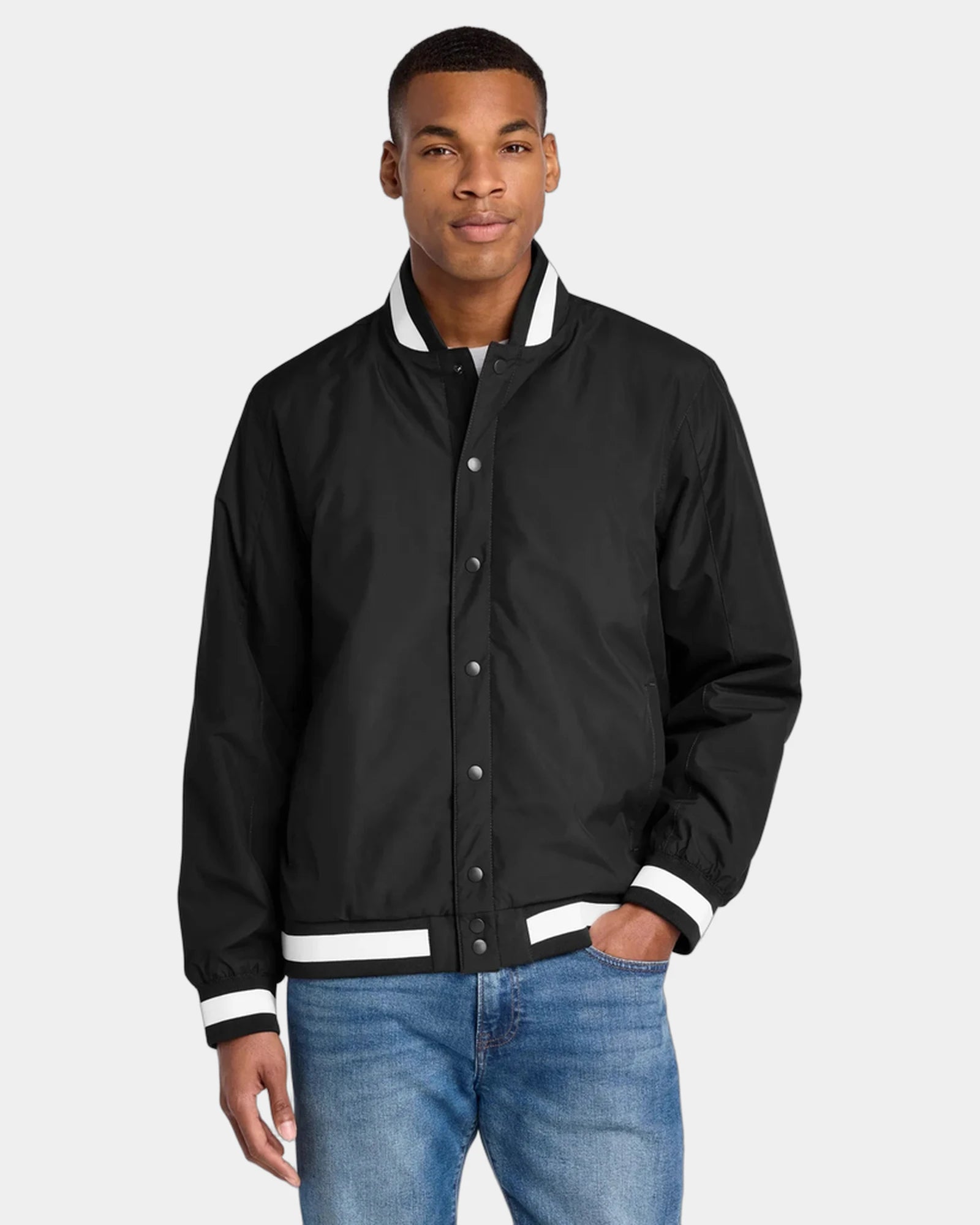 Custom insulated varsity jacket Sport-Tek letterman - Black