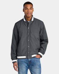 Custom insulated varsity jacket Sport-Tek letterman - Graphite