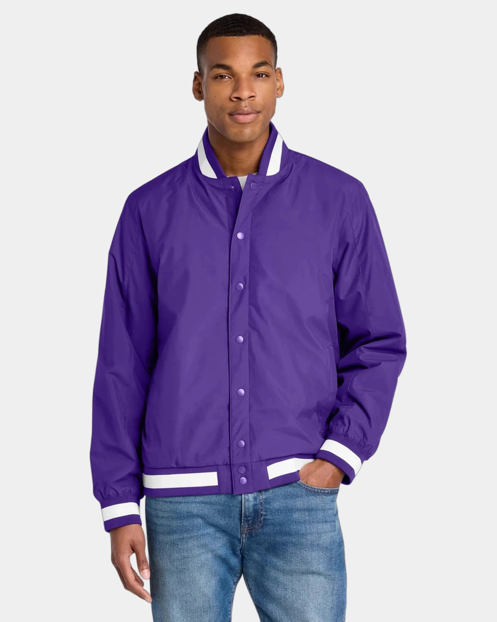 Custom insulated varsity jacket Sport-Tek letterman - Purple