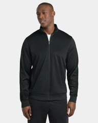 Custom polyester tricot Sport-Tek track jacket - Black/ Black