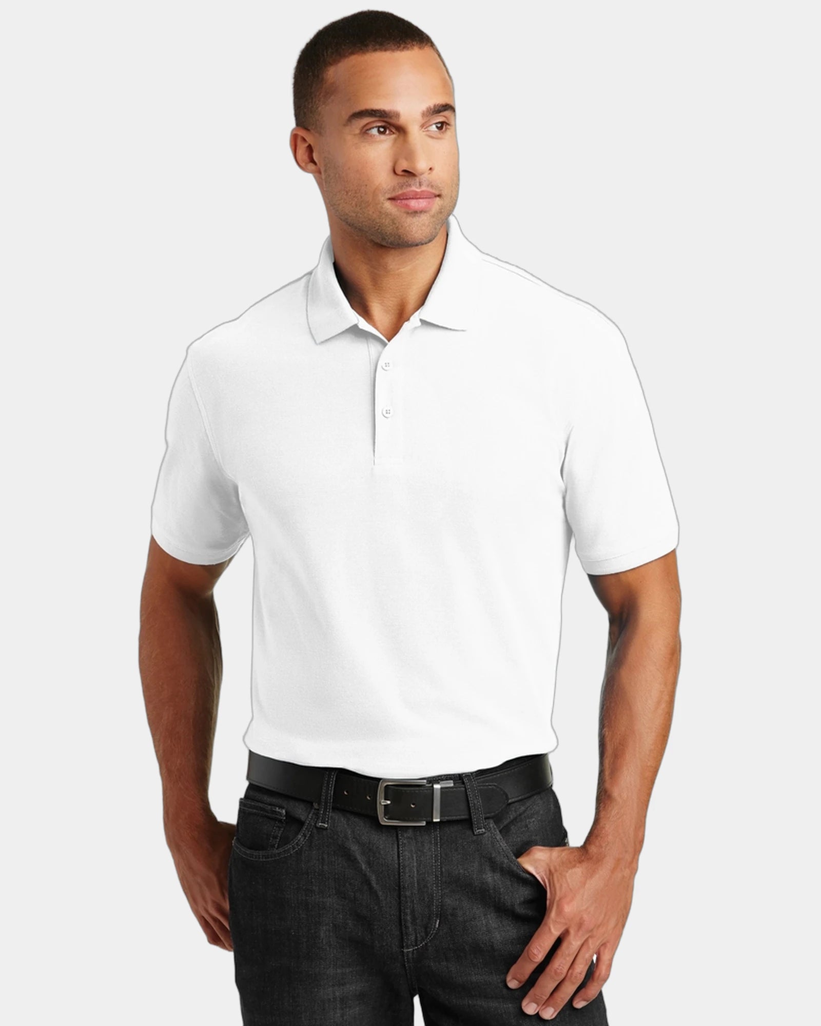 Custom pique polo Port Authority Core Classic - White