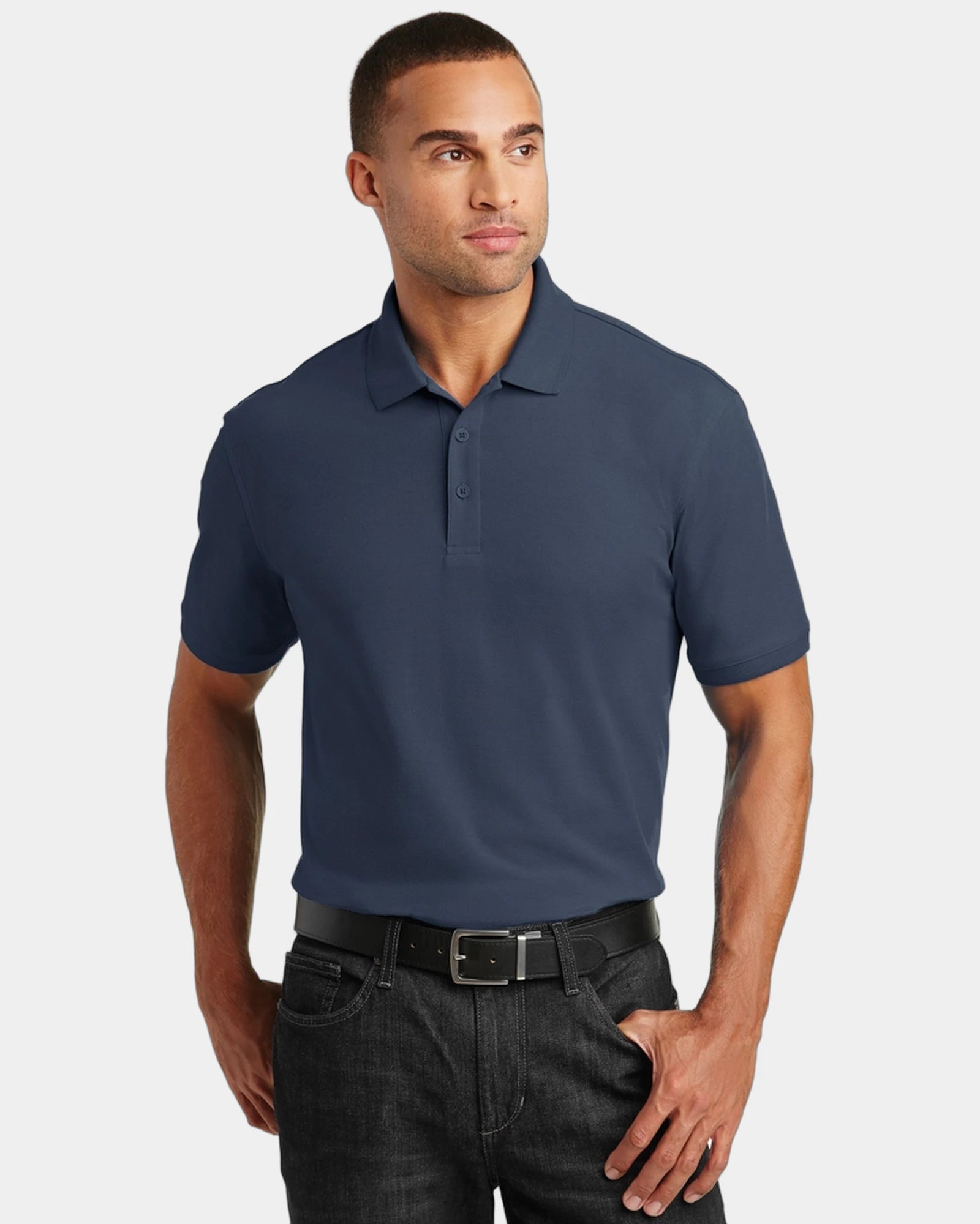 Custom pique polo Port Authority Core Classic - River Blue Navy