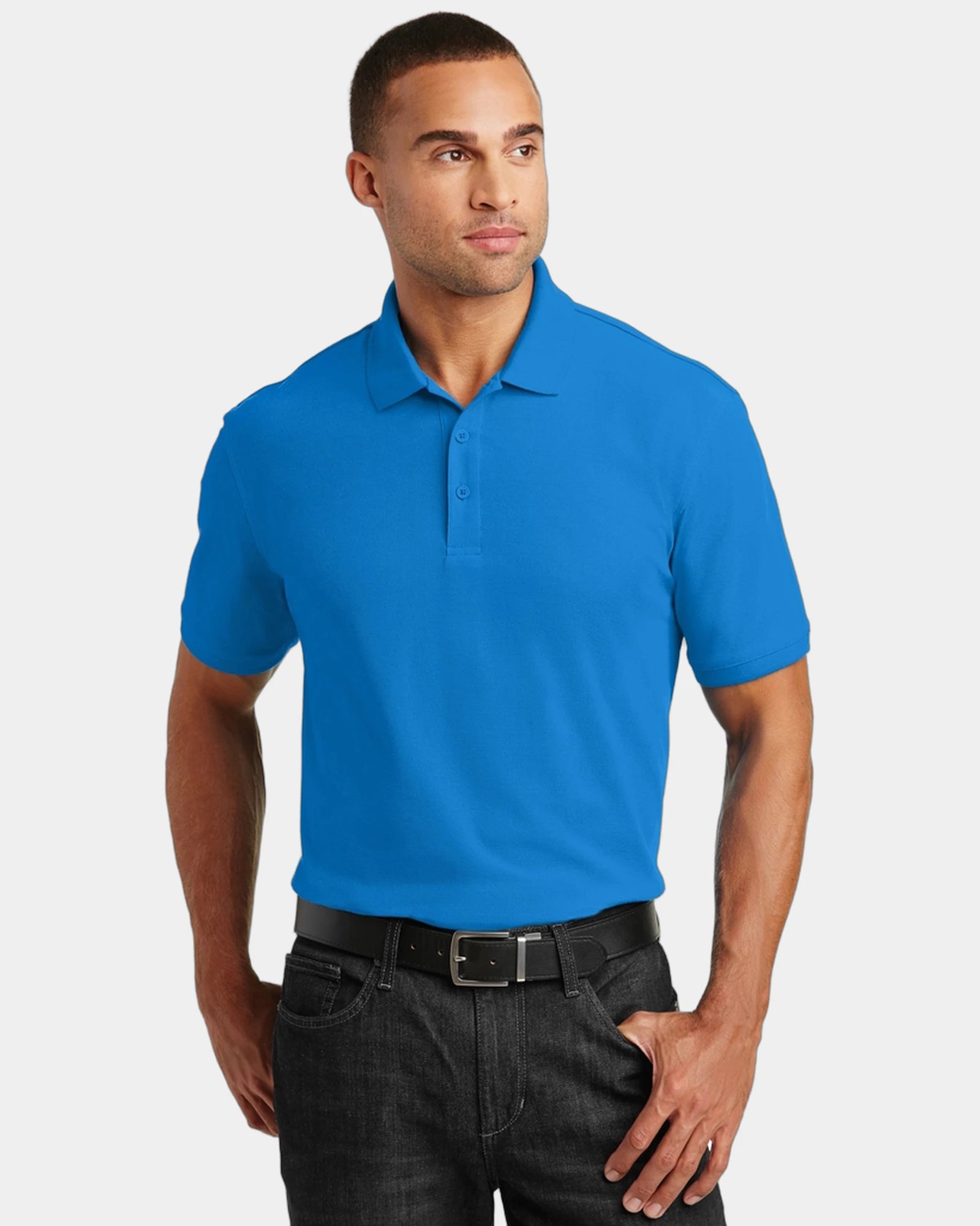 Custom pique polo Port Authority Core Classic - Coastal Blue