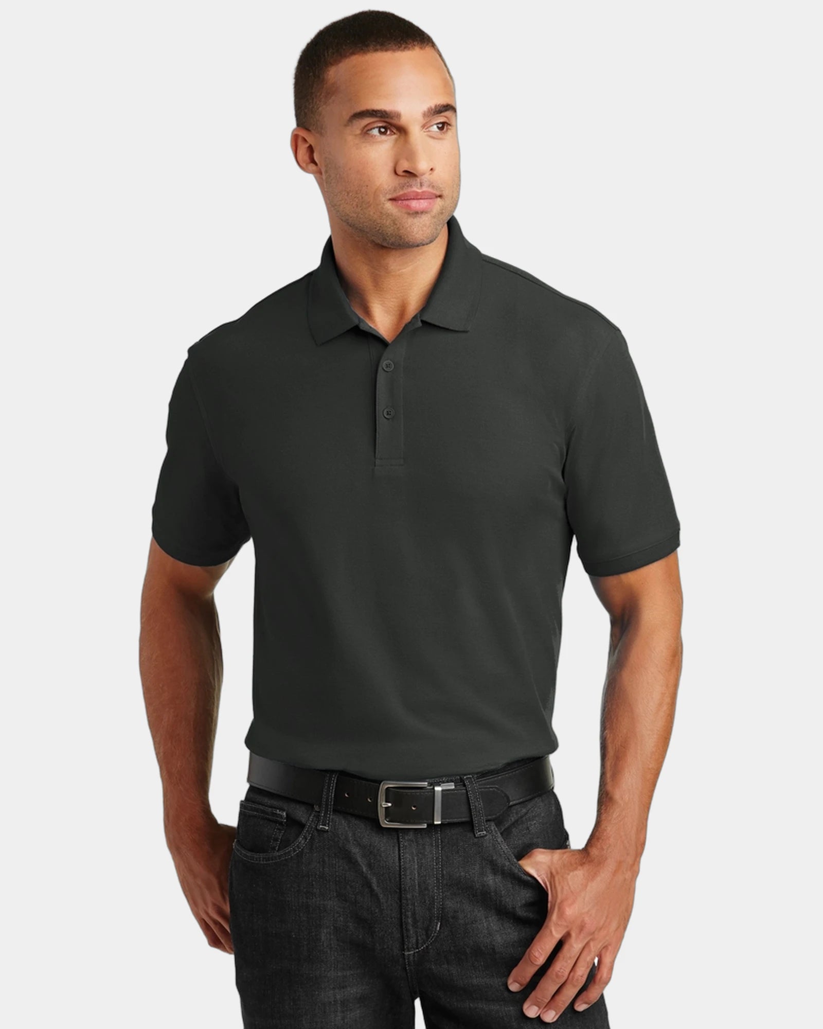 Custom pique polo Port Authority Core Classic - Deep Black