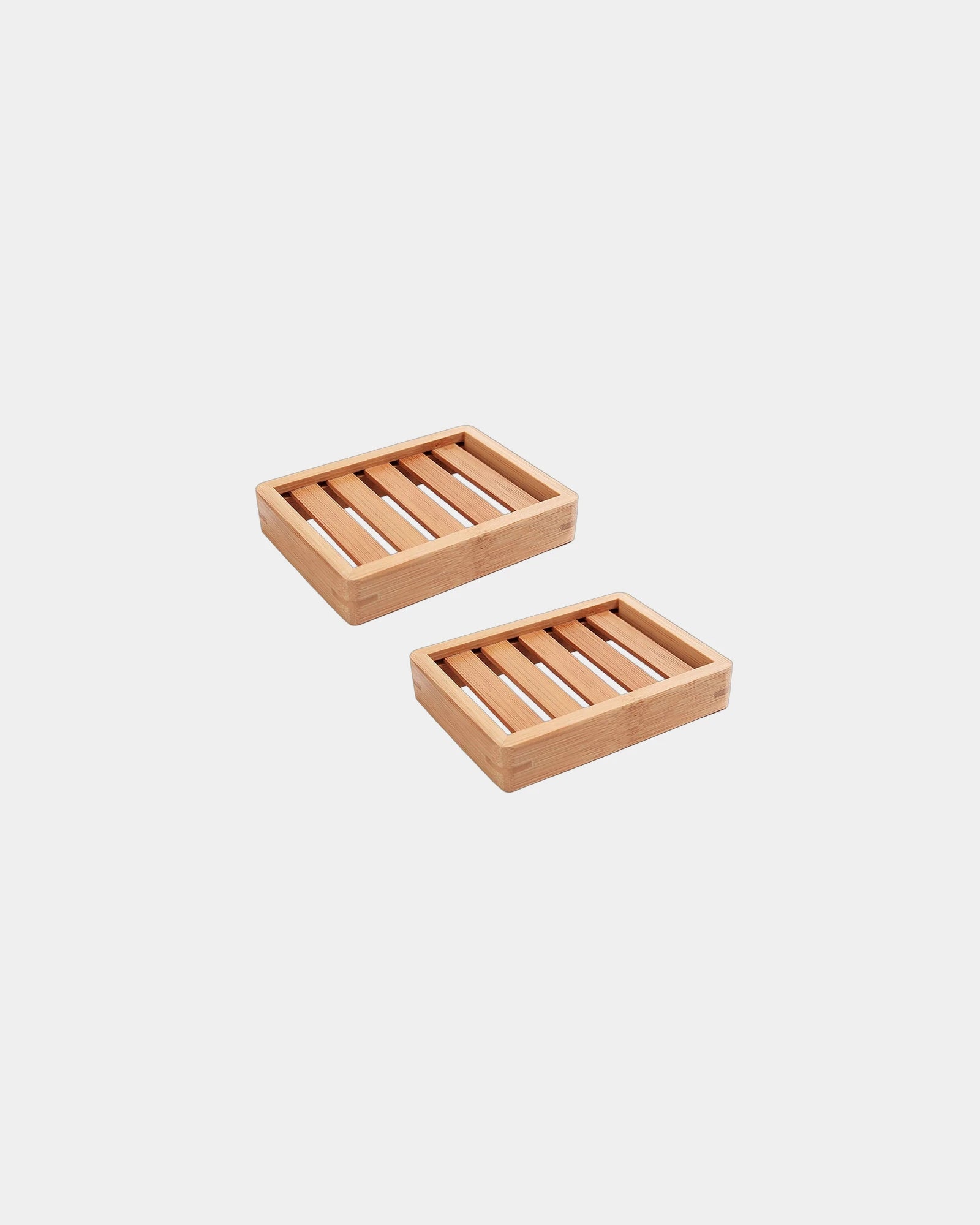 Custom bamboo soap dish gift set with 4 oz bar - Brown