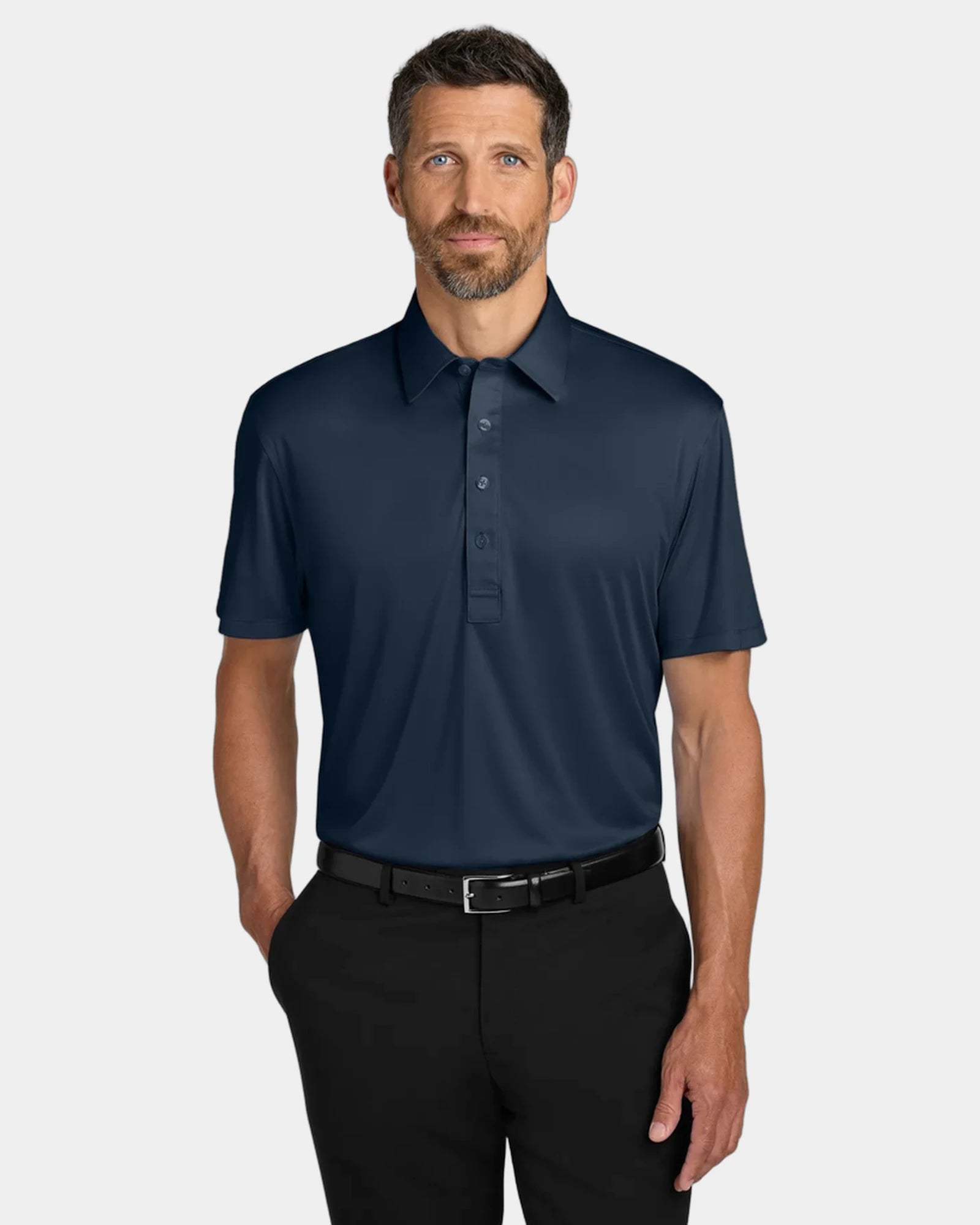 Custom polyester polo Port Authority Shirt Collar Polo - River Blue Navy