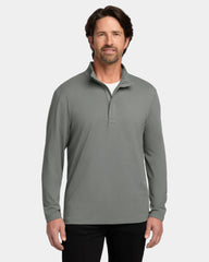 Custom stretch 1/4-zip Port Authority Fairway pullover - Shadow Grey
