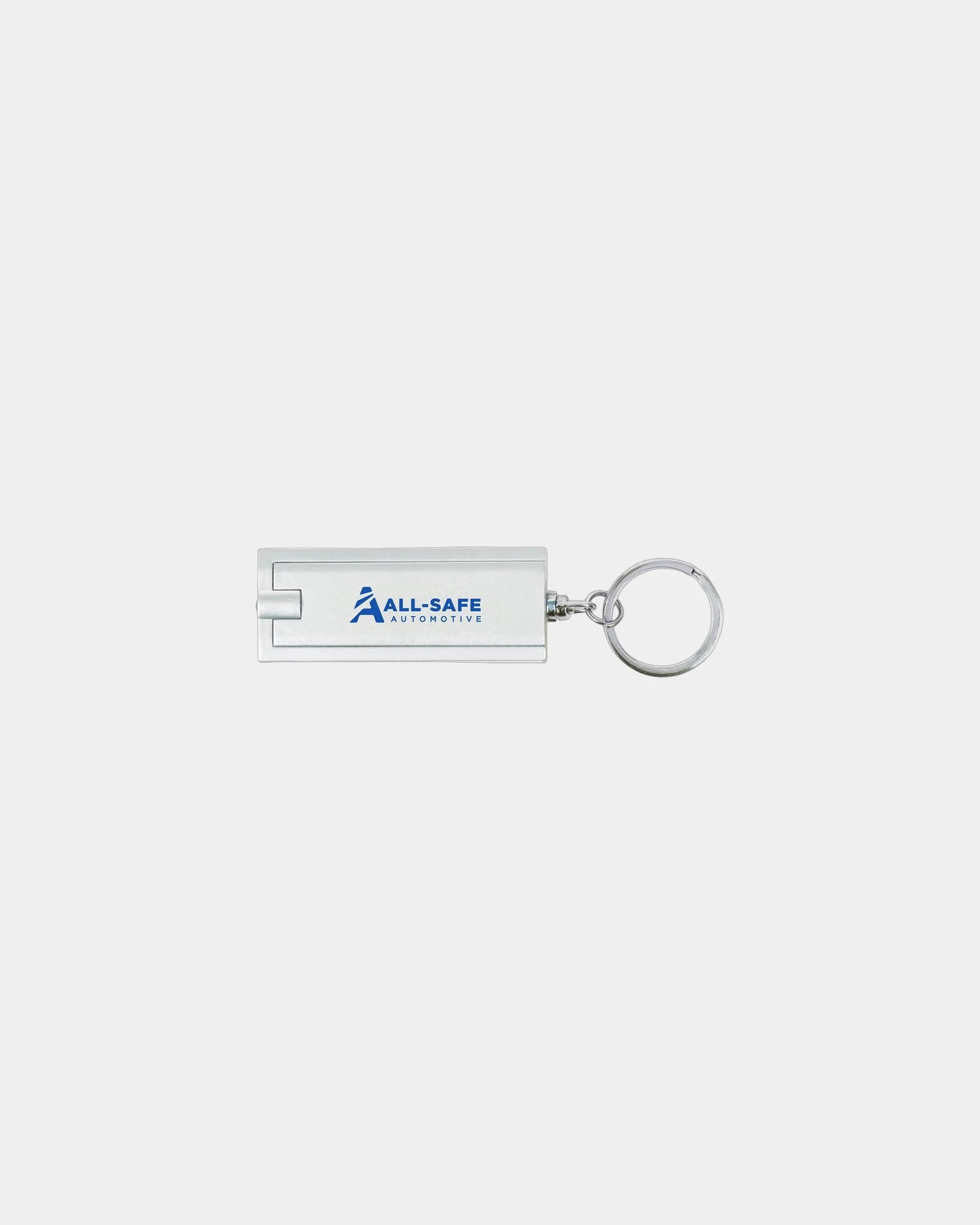 Custom ABS plastic LED flashlight keychain - Silver