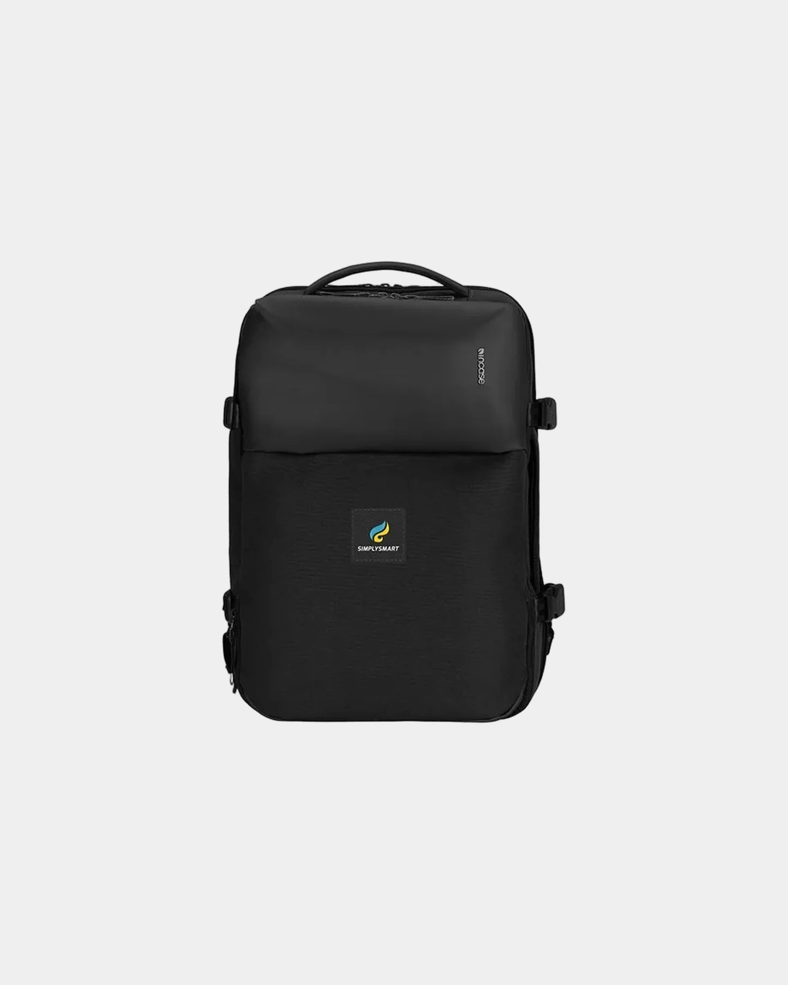 Custom recycled 38L travel backpack with laptop pocket - Black