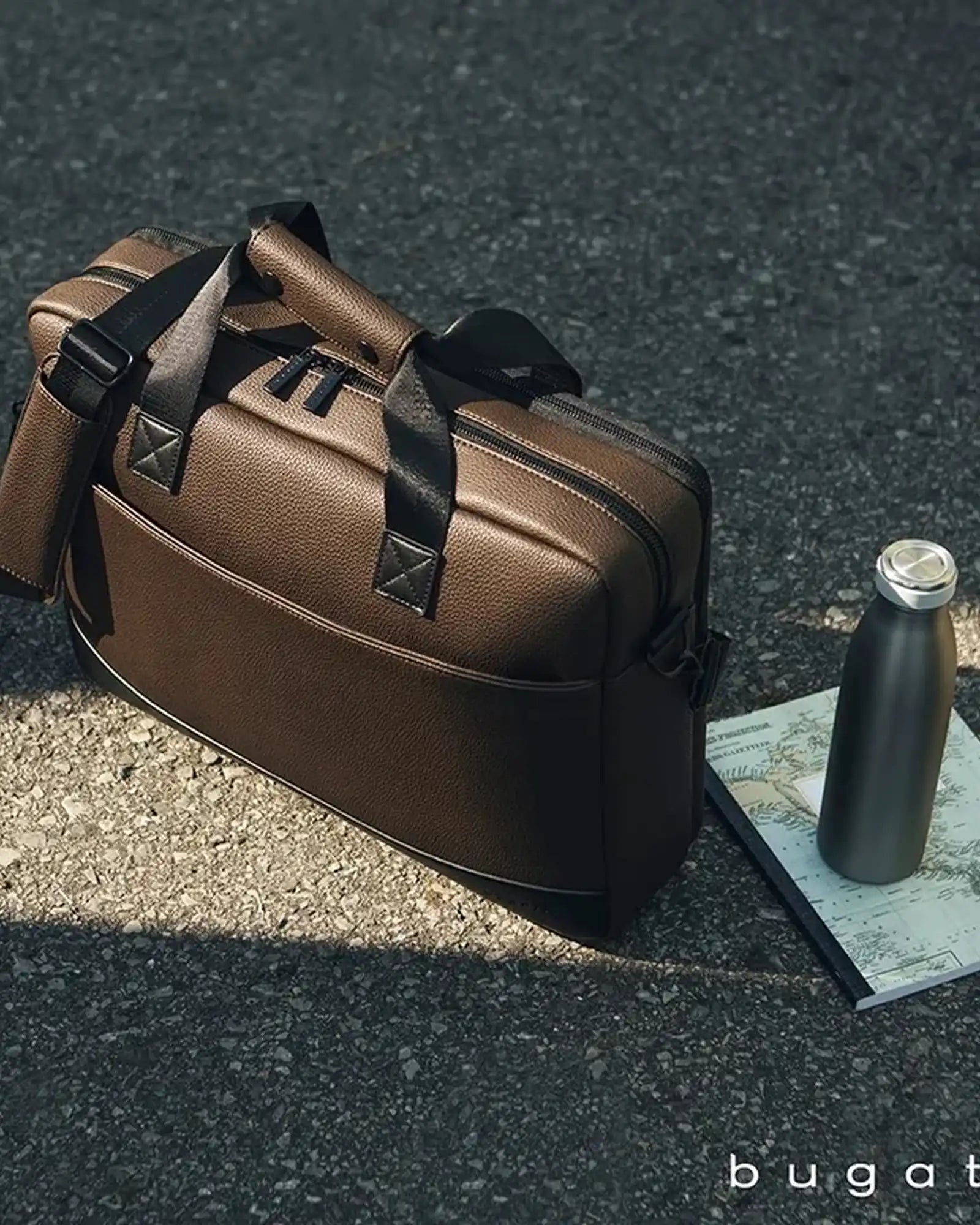 Custom vegan leather briefcase with 15.6" laptop pocket - 6