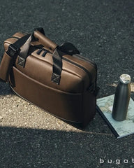 Custom vegan leather briefcase with 15.6" laptop pocket - 6