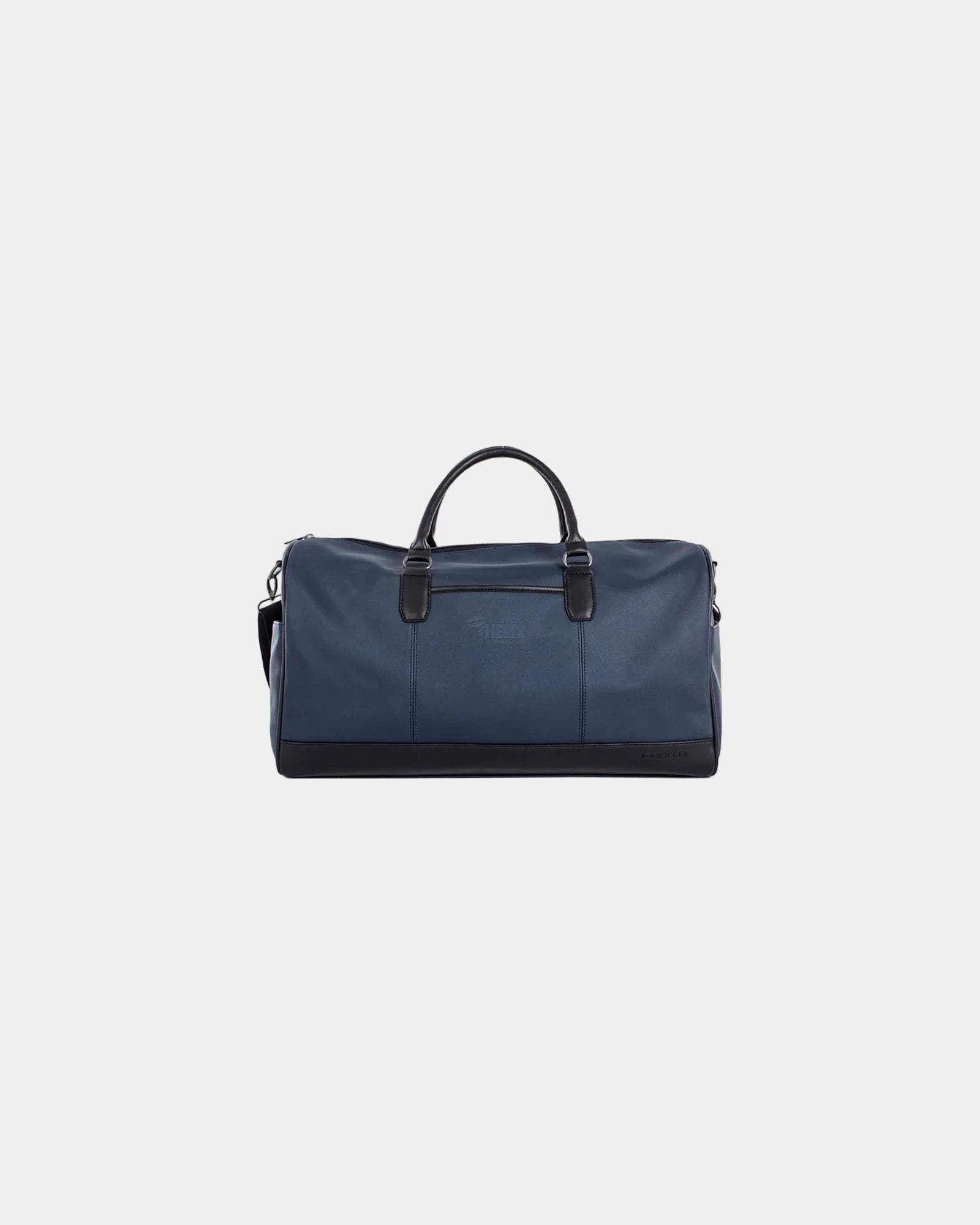 Custom vegan leather duffel bag with debossed logo - Navy