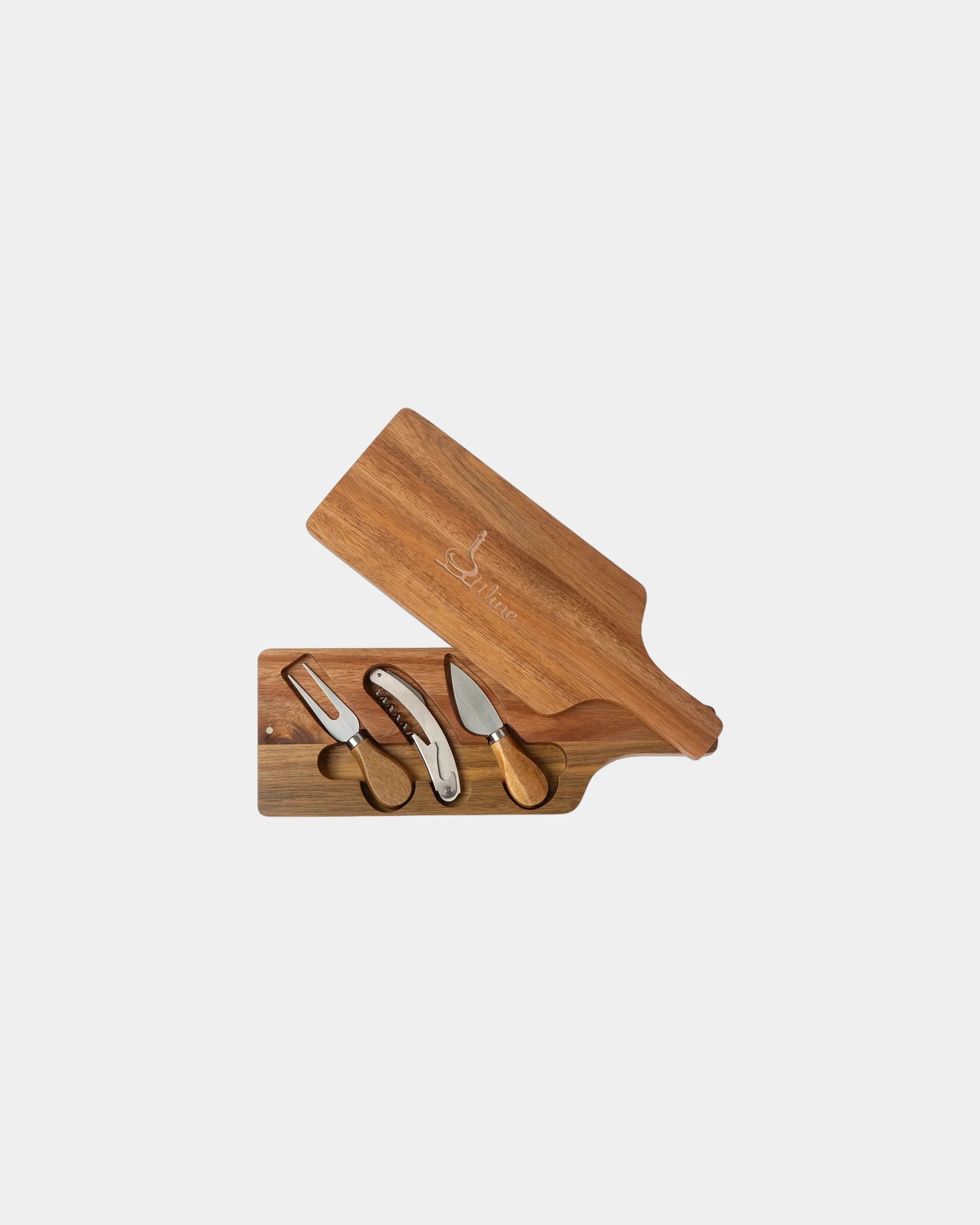 Custom acacia wood wine and cheese accessories set - Acacia