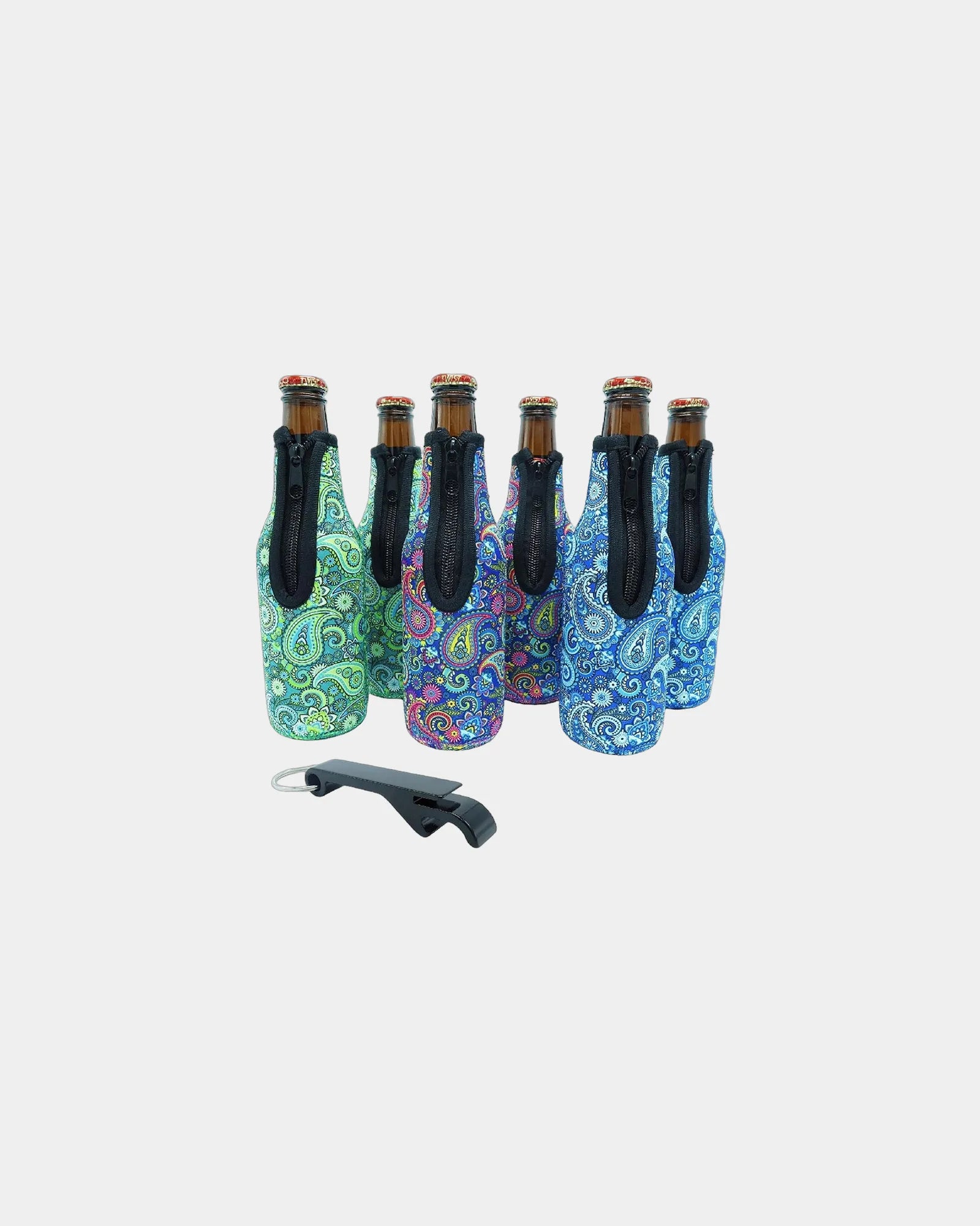 Custom neoprene bottle coolie with full-color print - Multi Color