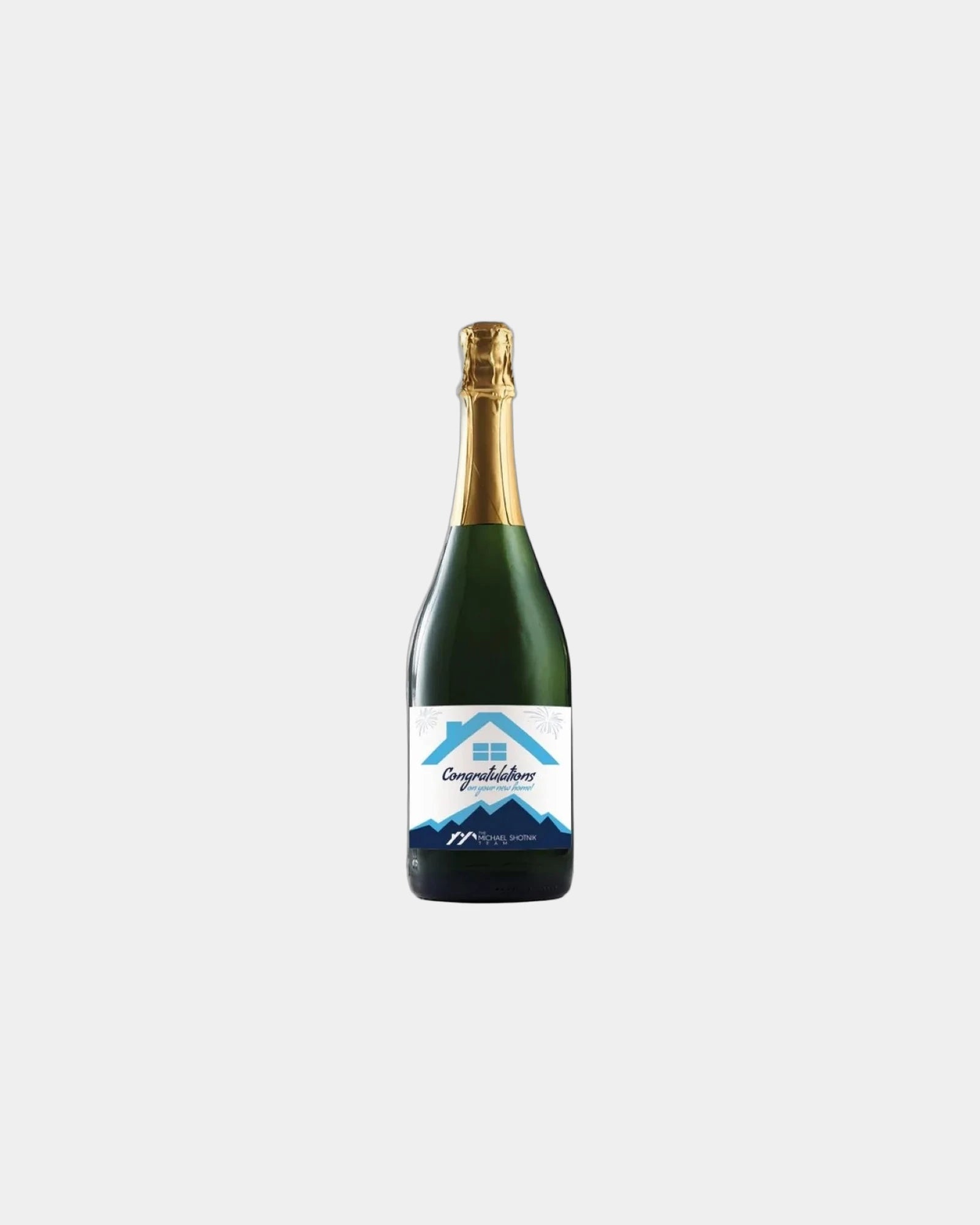 Custom 750ml sparkling wine with full-color label - Green
