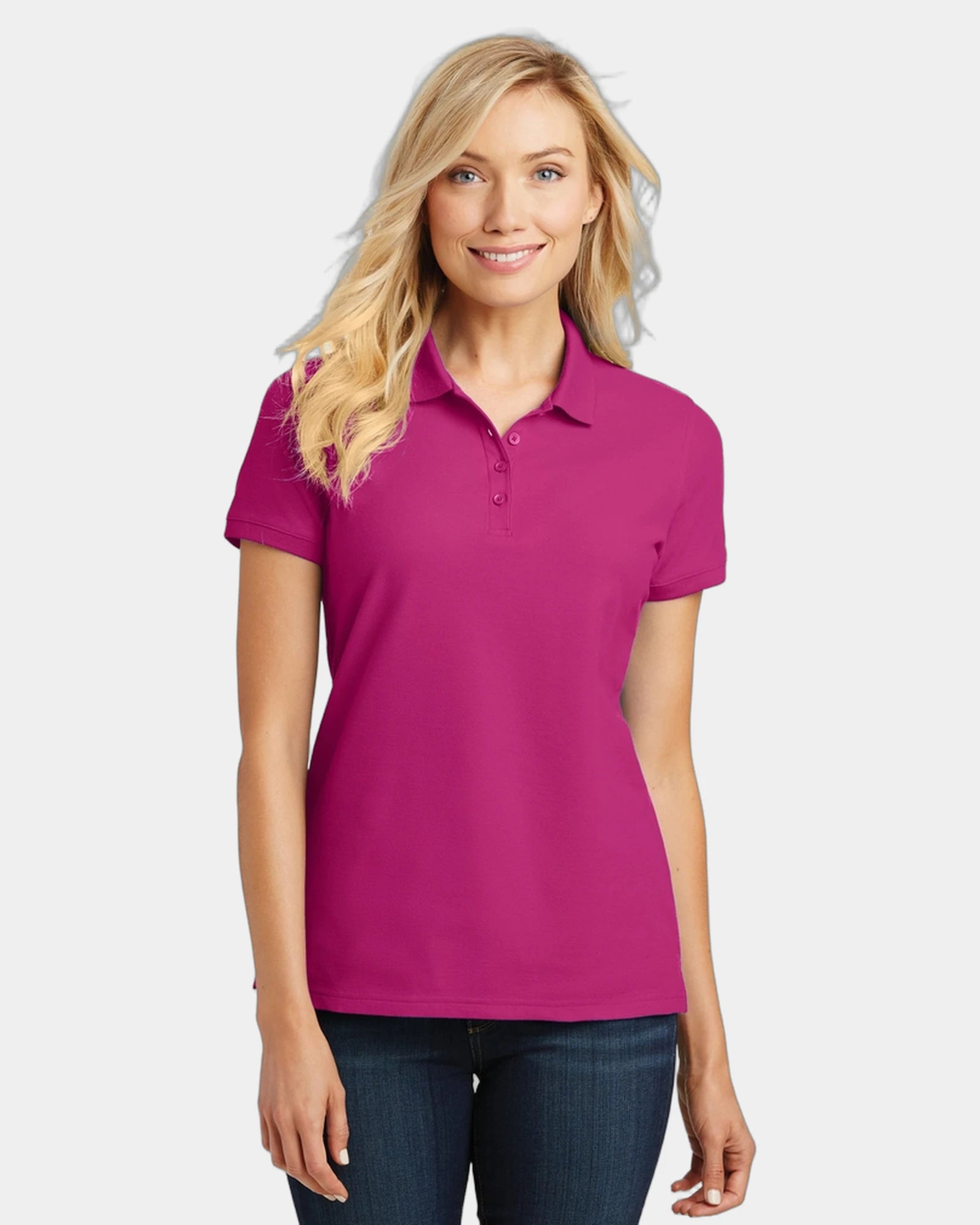 Custom pique polo Port Authority Women's Core Classic - Pink Azalea