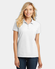 Custom pique polo Port Authority Women's Core Classic - White