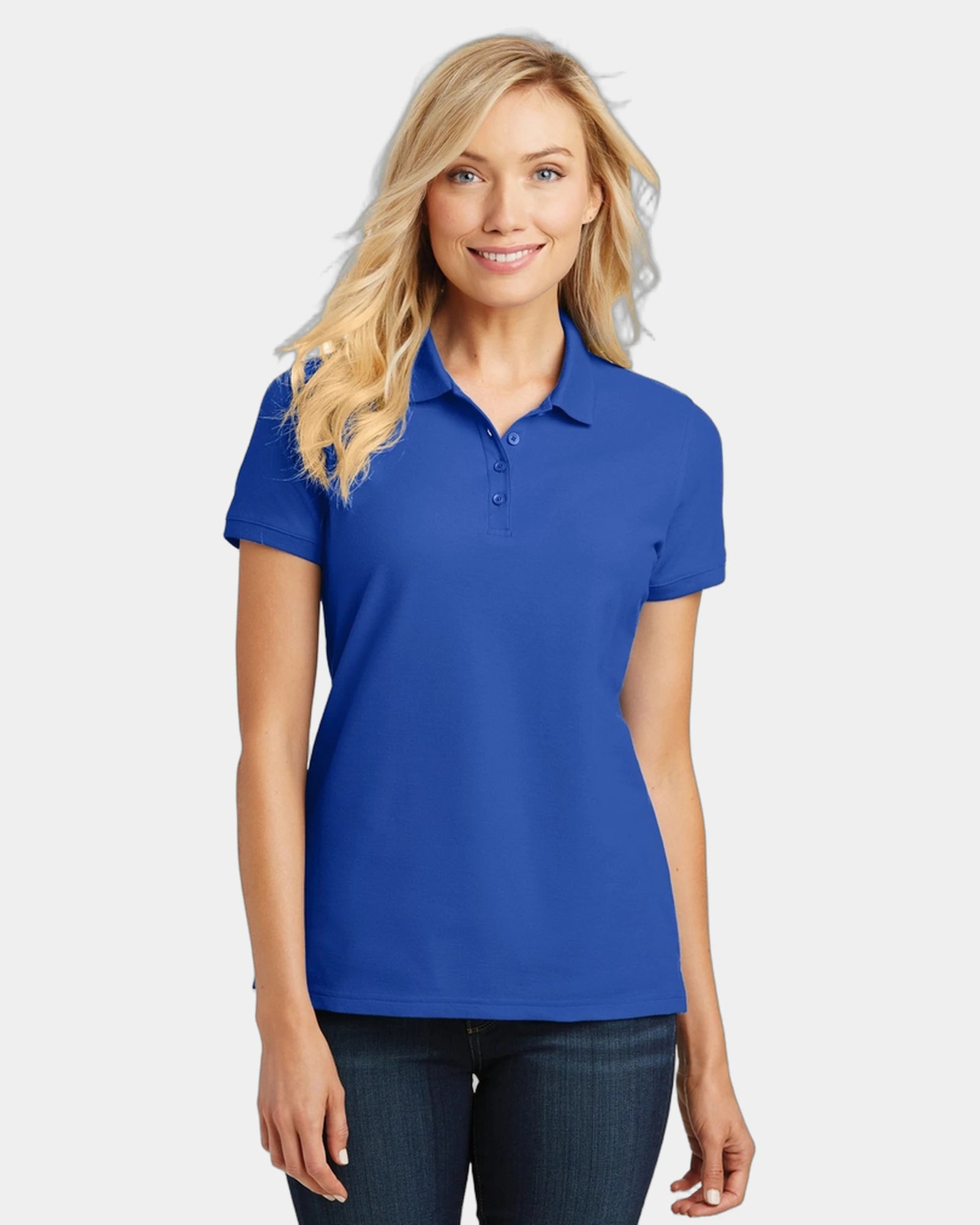 Custom pique polo Port Authority Women's Core Classic - True Royal