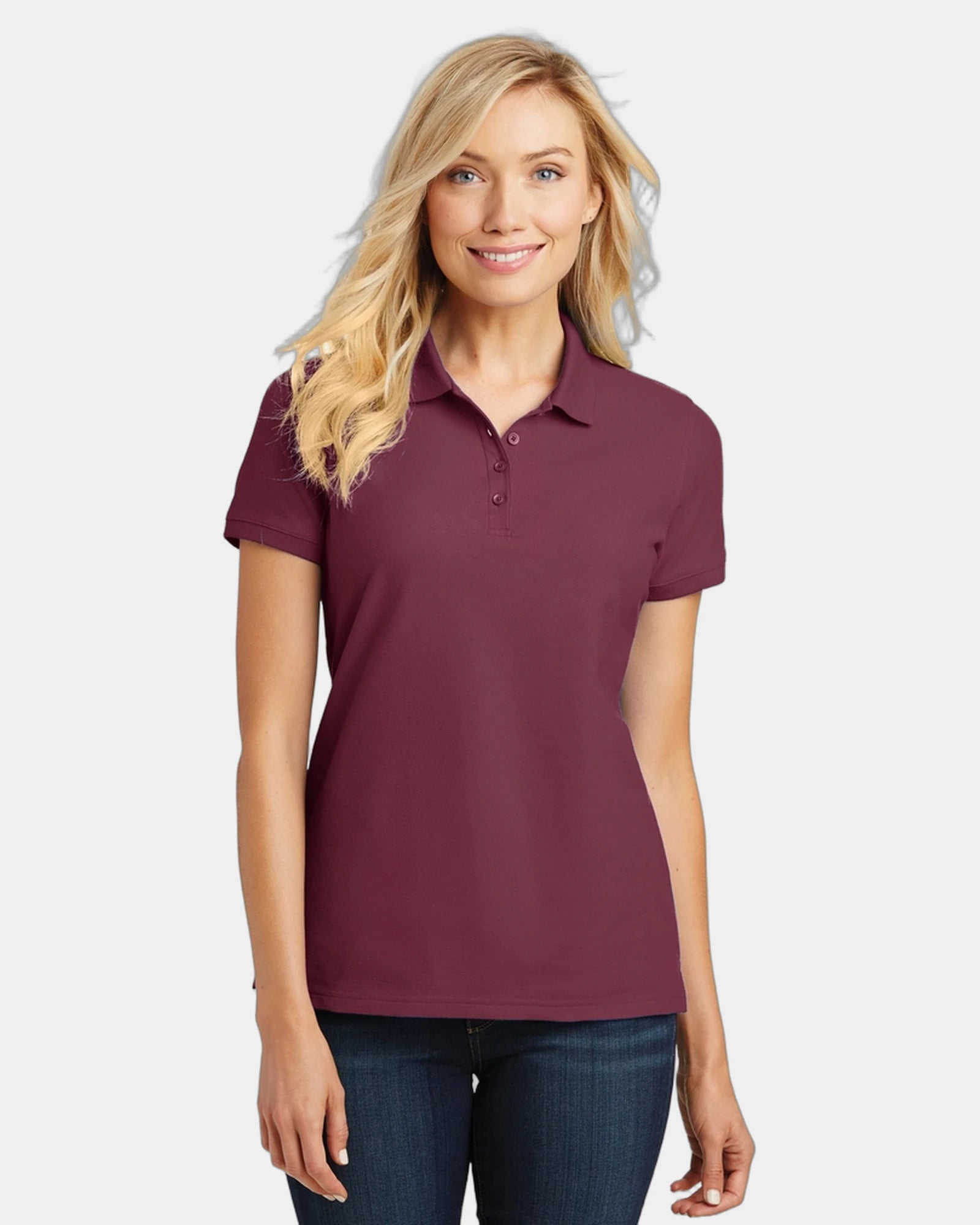 Custom pique polo Port Authority Women's Core Classic - Burgundy