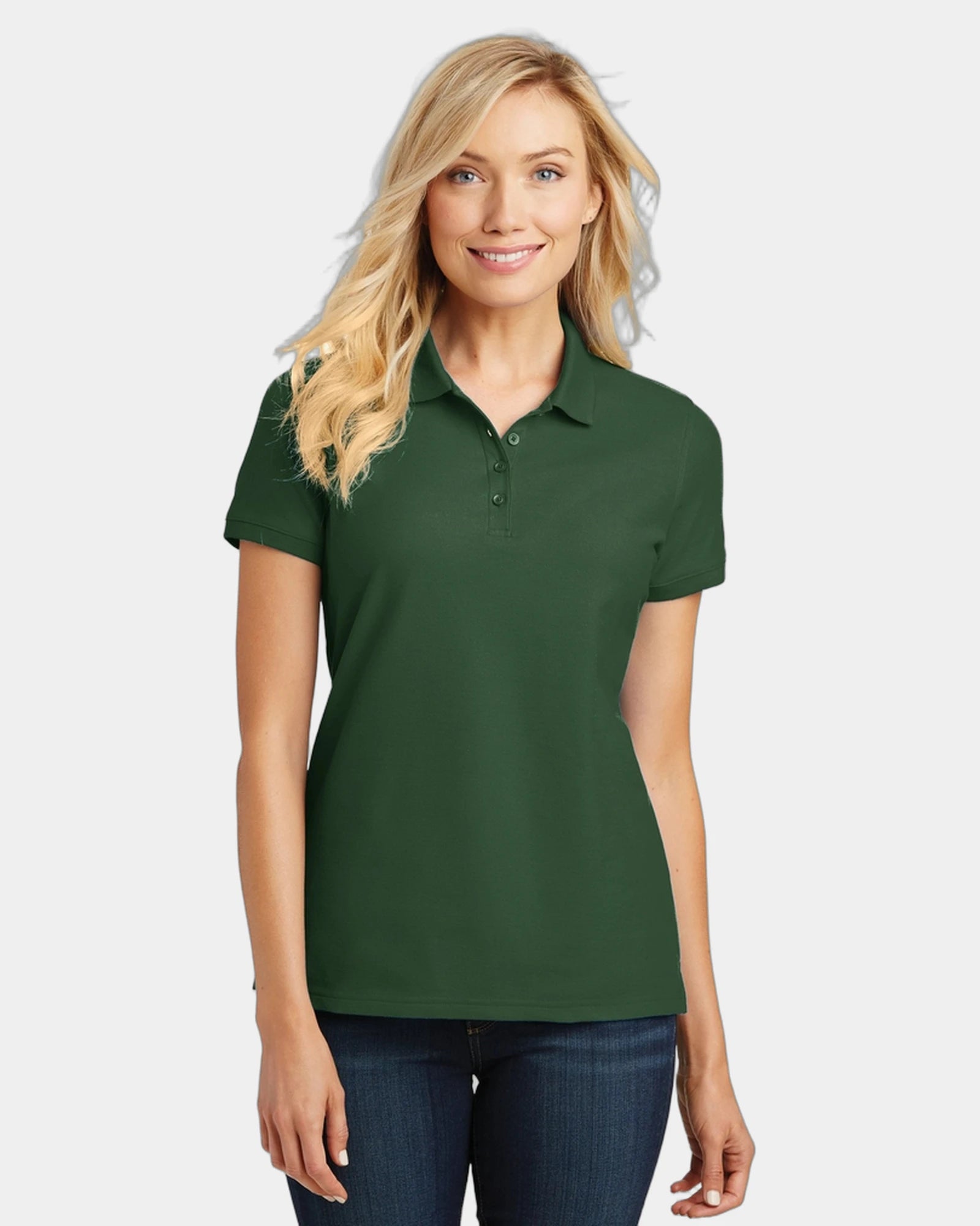 Custom pique polo Port Authority Women's Core Classic - Deep Forest Green