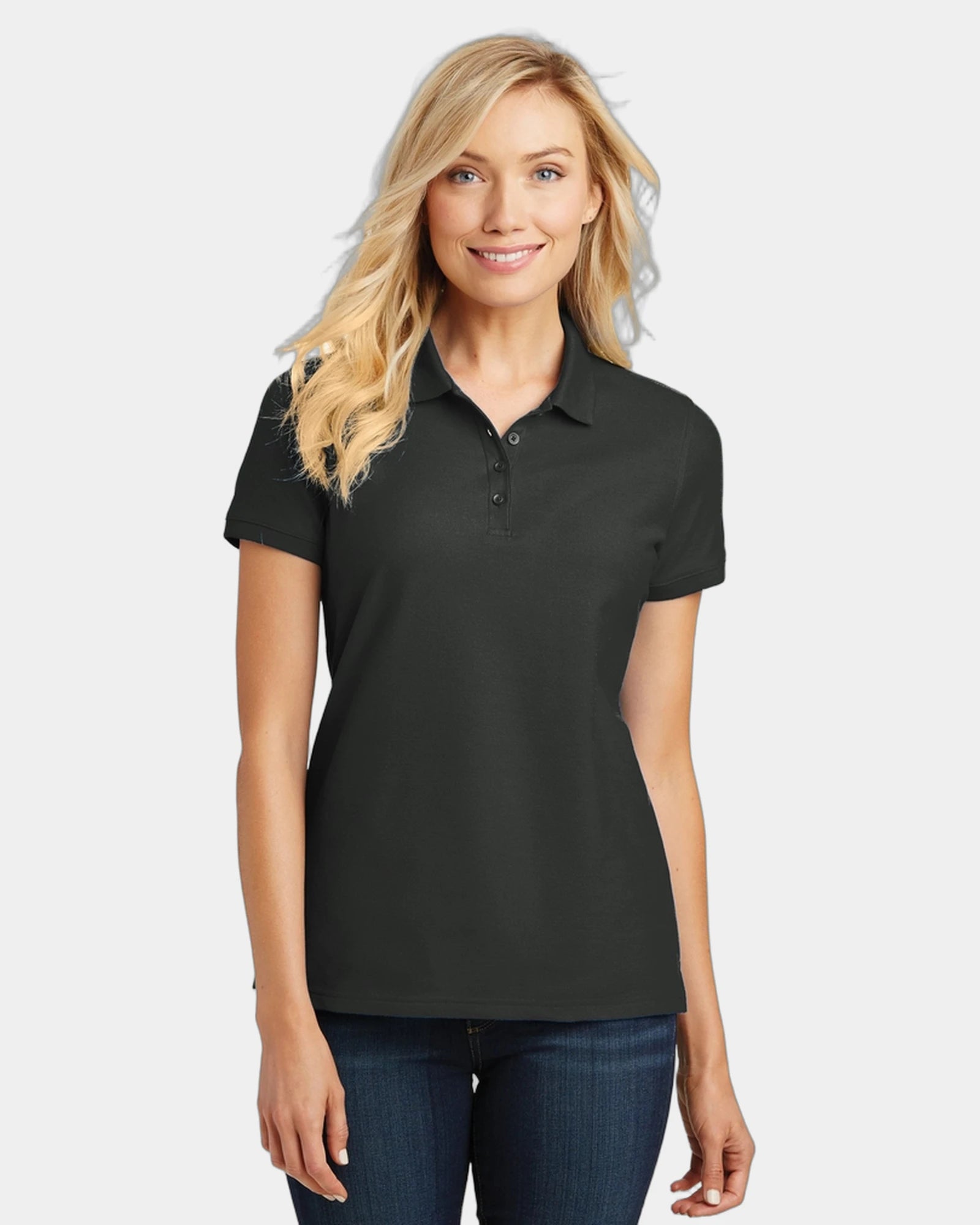 Custom pique polo Port Authority Women's Core Classic - Deep Black