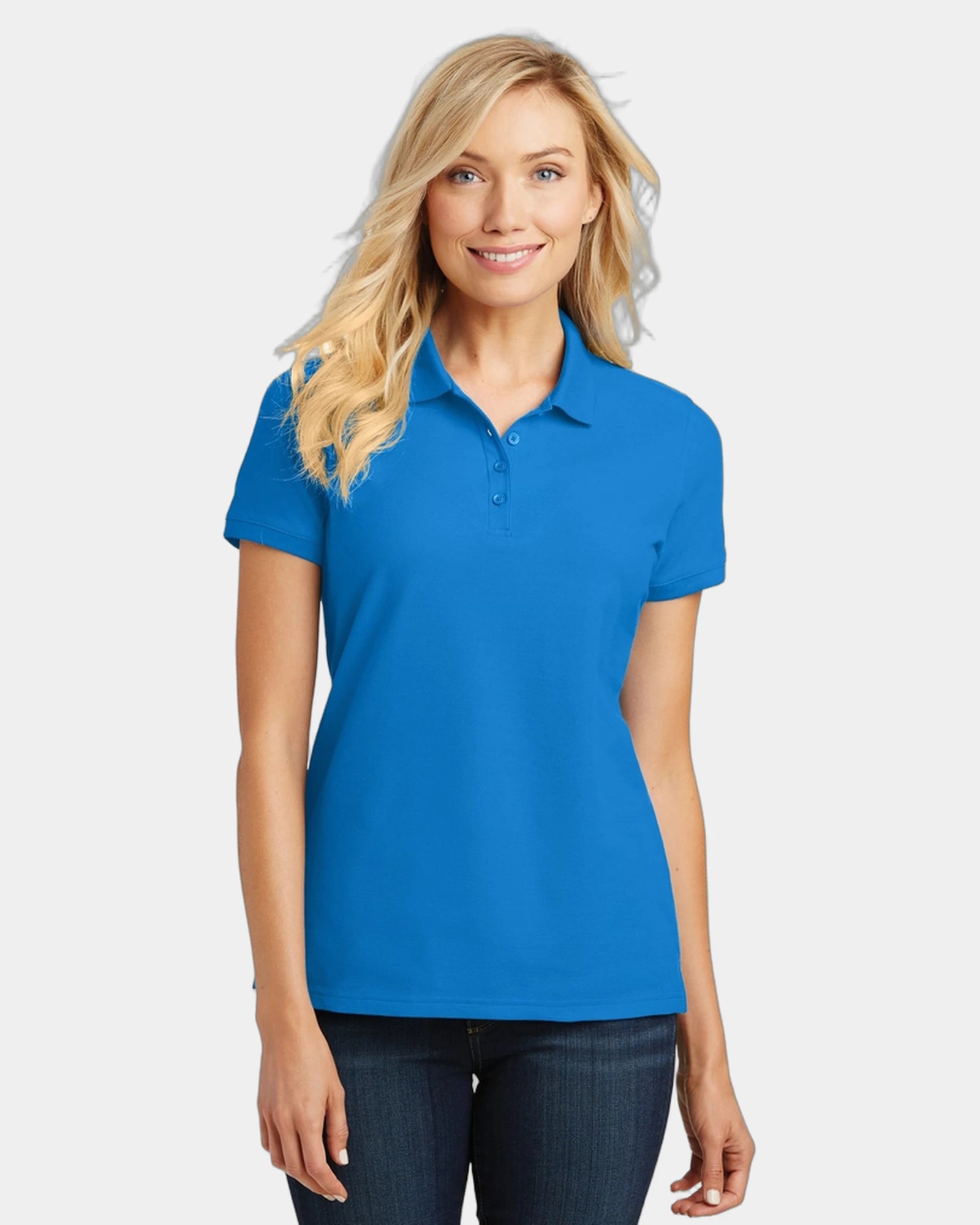 Custom pique polo Port Authority Women's Core Classic - Coastal Blue