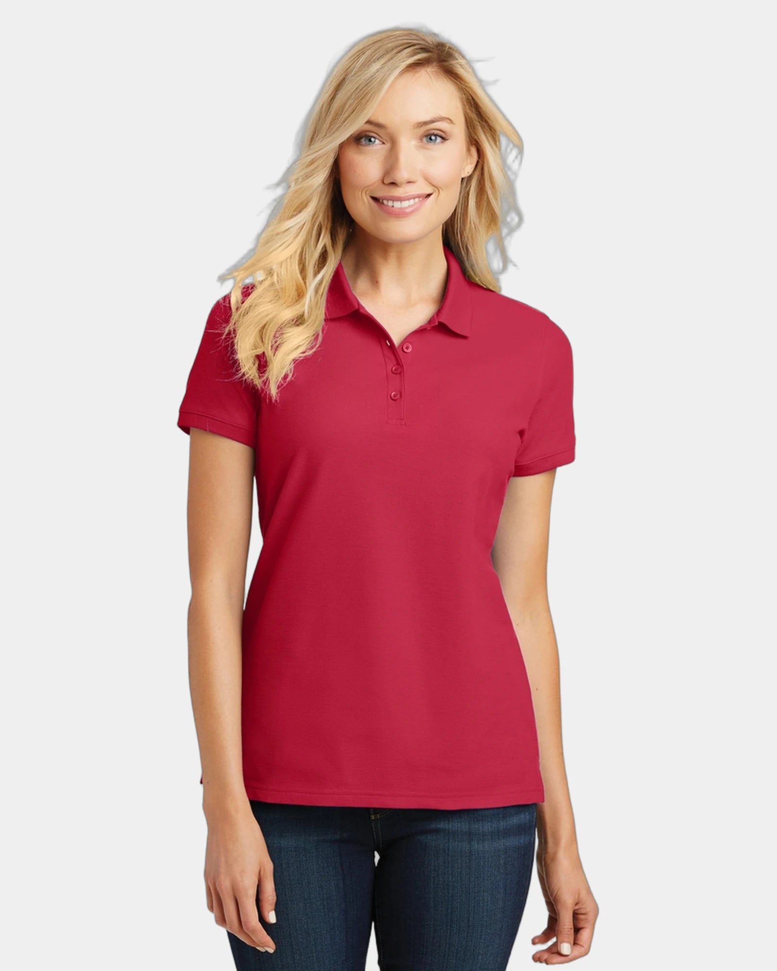 Custom pique polo Port Authority Women's Core Classic - Rich Red