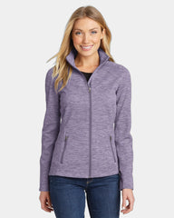 Custom Port Authority women's Digi Stripe fleece jacket - Purple