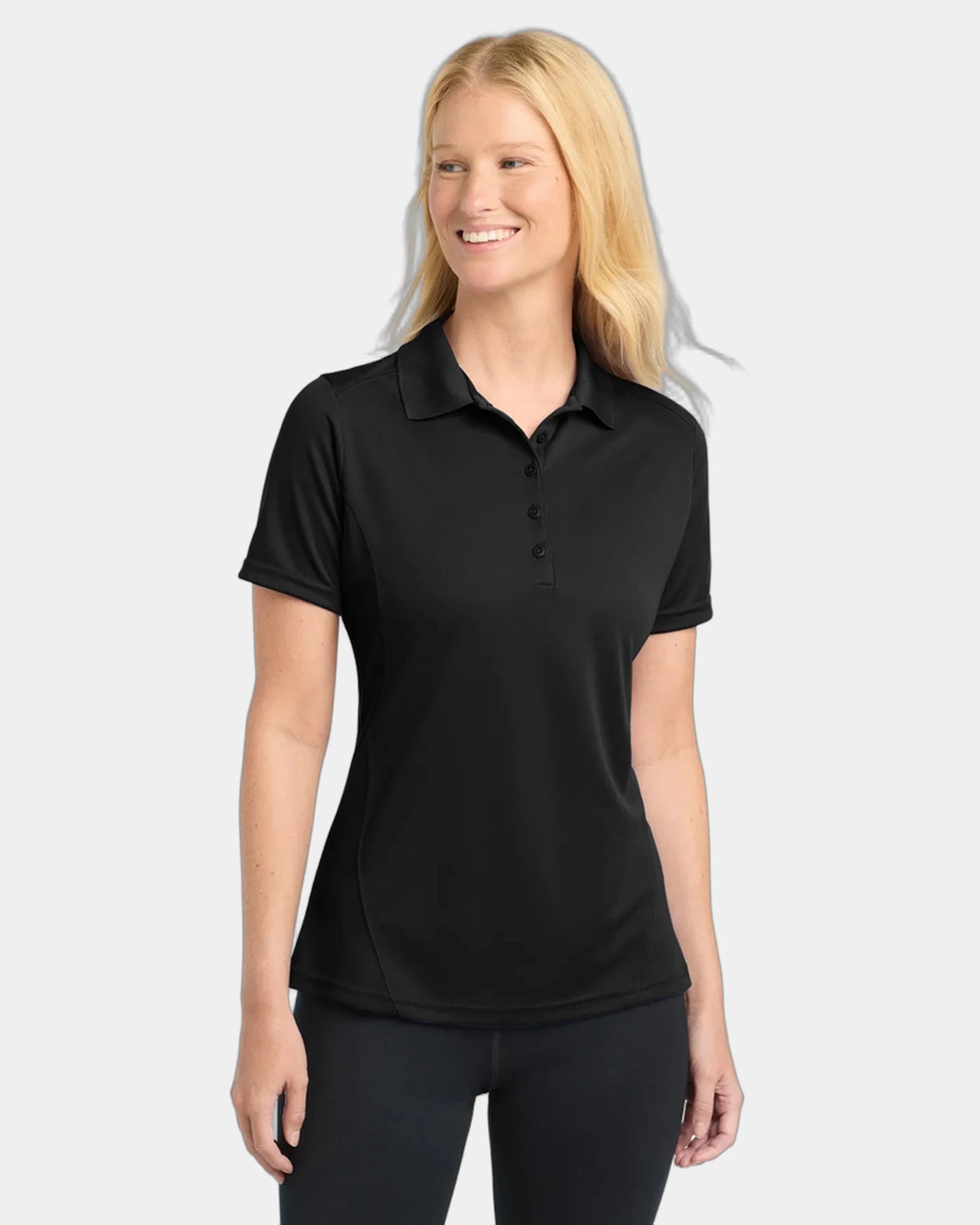 Custom polyester polo Sport-Tek Dry Zone Raglan Accent - Black