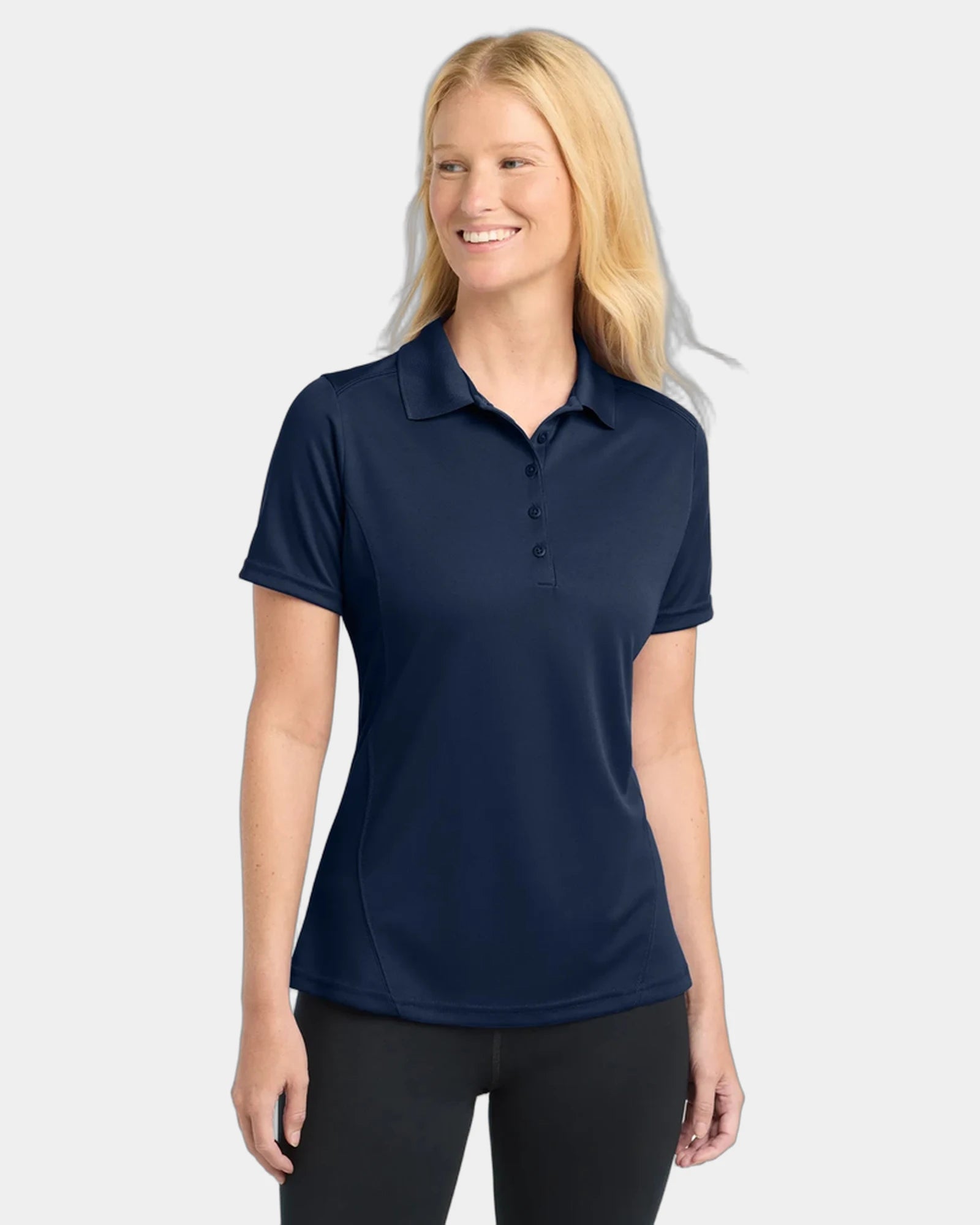 Custom polyester polo Sport-Tek Dry Zone Raglan Accent - True Navy