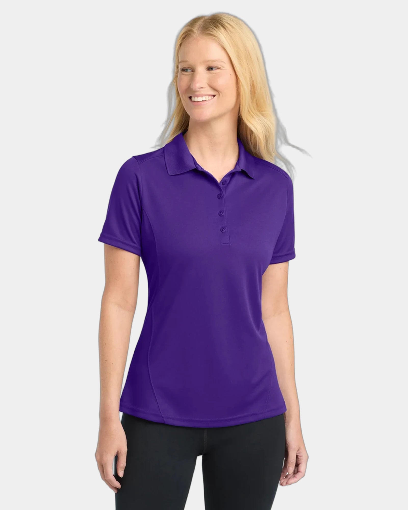 Custom polyester polo Sport-Tek Dry Zone Raglan Accent - Purple