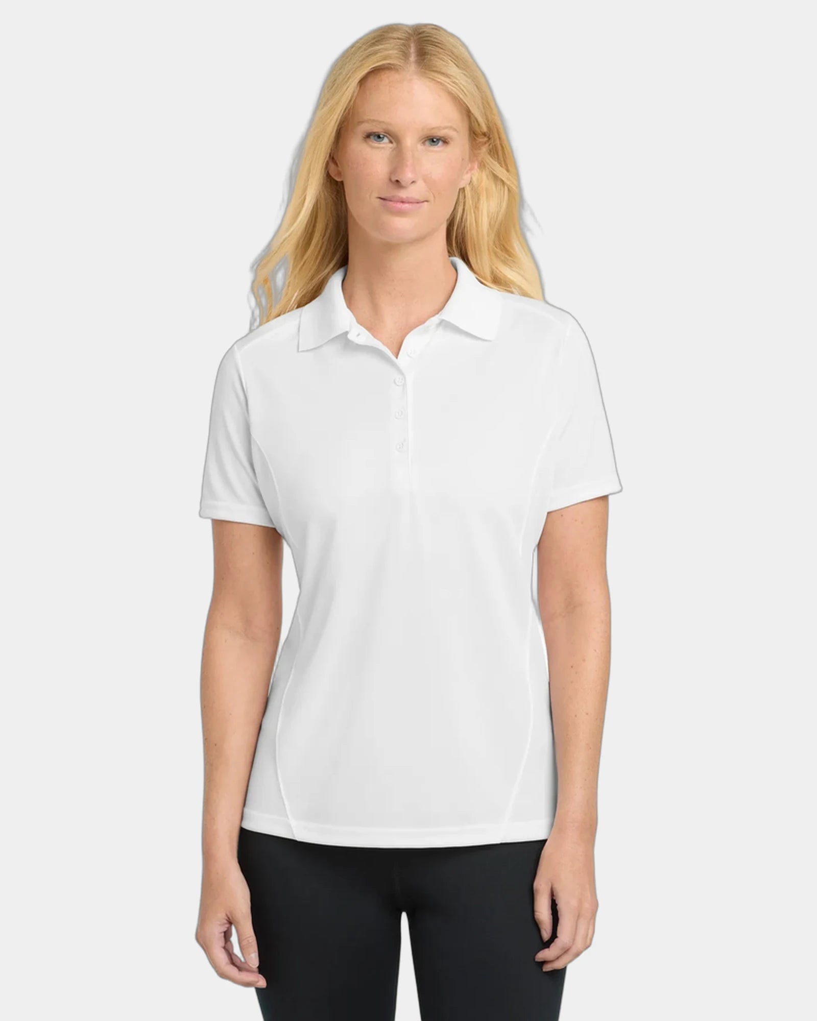 Custom polyester polo Sport-Tek Dry Zone Raglan Accent - White