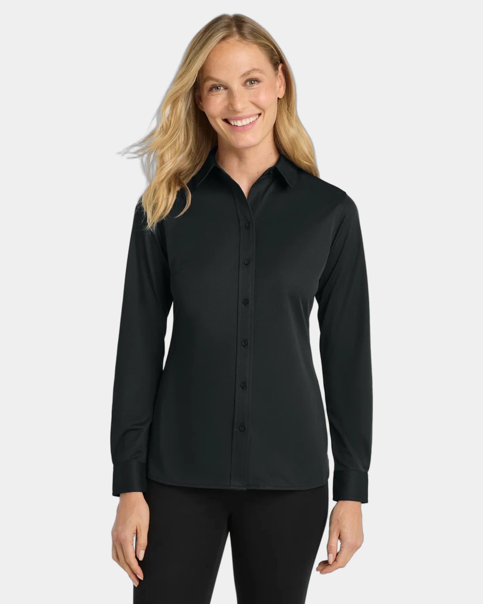 Custom polyester dress shirt Port Authority Dimension - Black