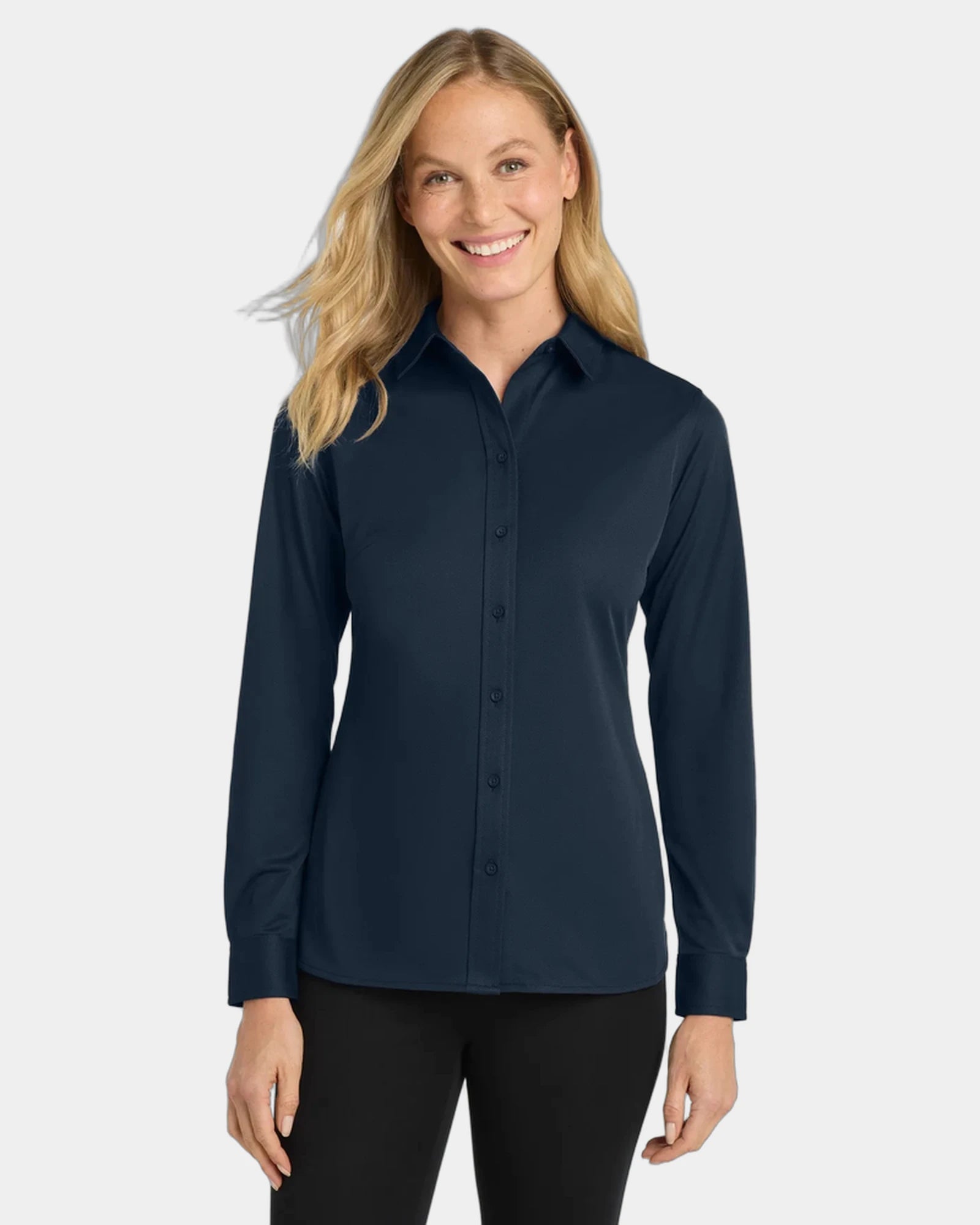 Custom polyester dress shirt Port Authority Dimension - Dark Navy