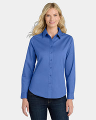 Custom Port Authority women's long sleeve Easy Care shirt - Ultramarine Blue
