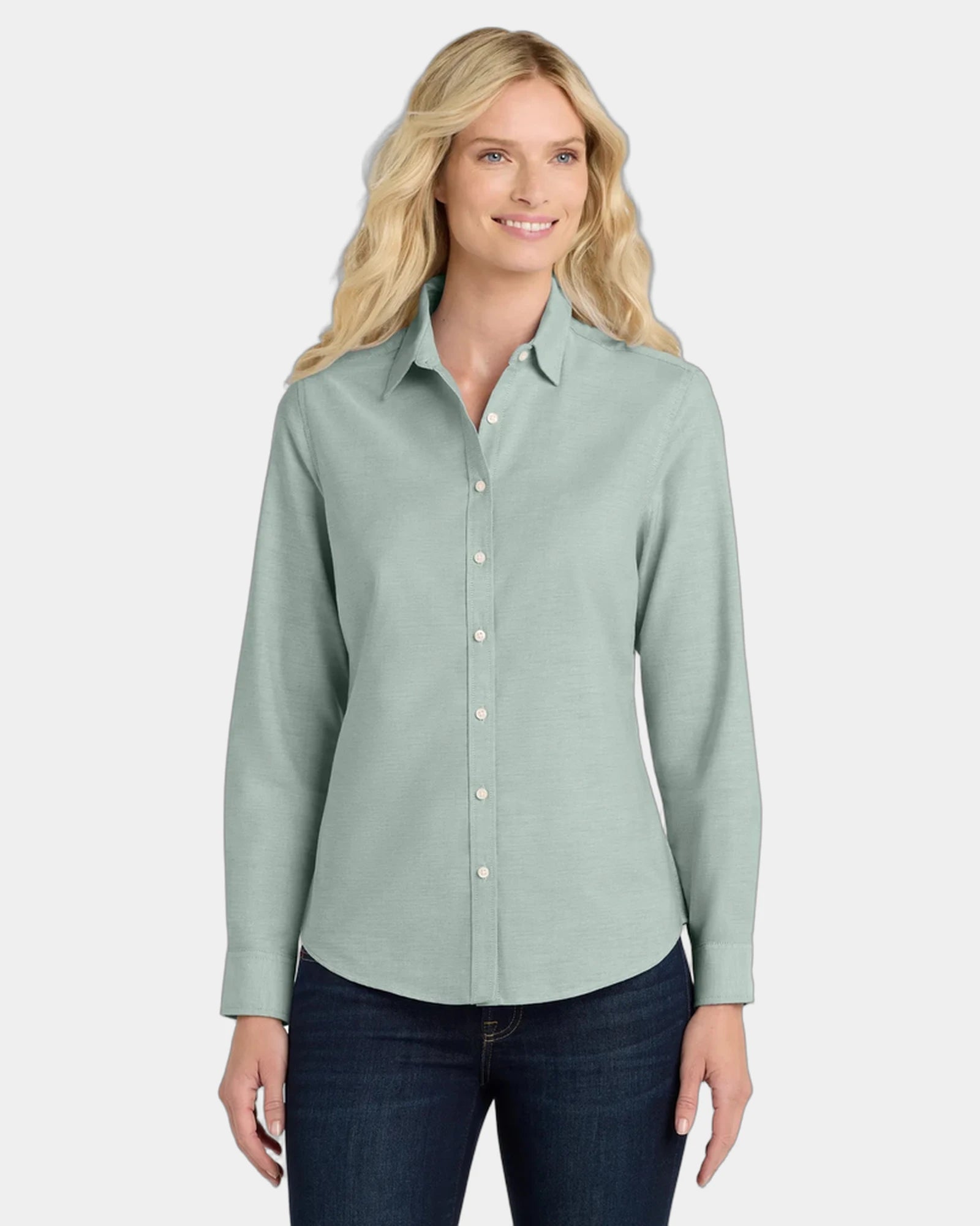 Custom wrinkle-resistant Port Authority SuperPro Oxford - Green