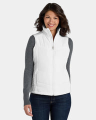 Custom water-resistant Port Authority puffy vest - White