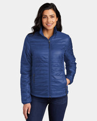 Custom Port Authority Packable Puffy Jacket for Women - Cobalt Blue
