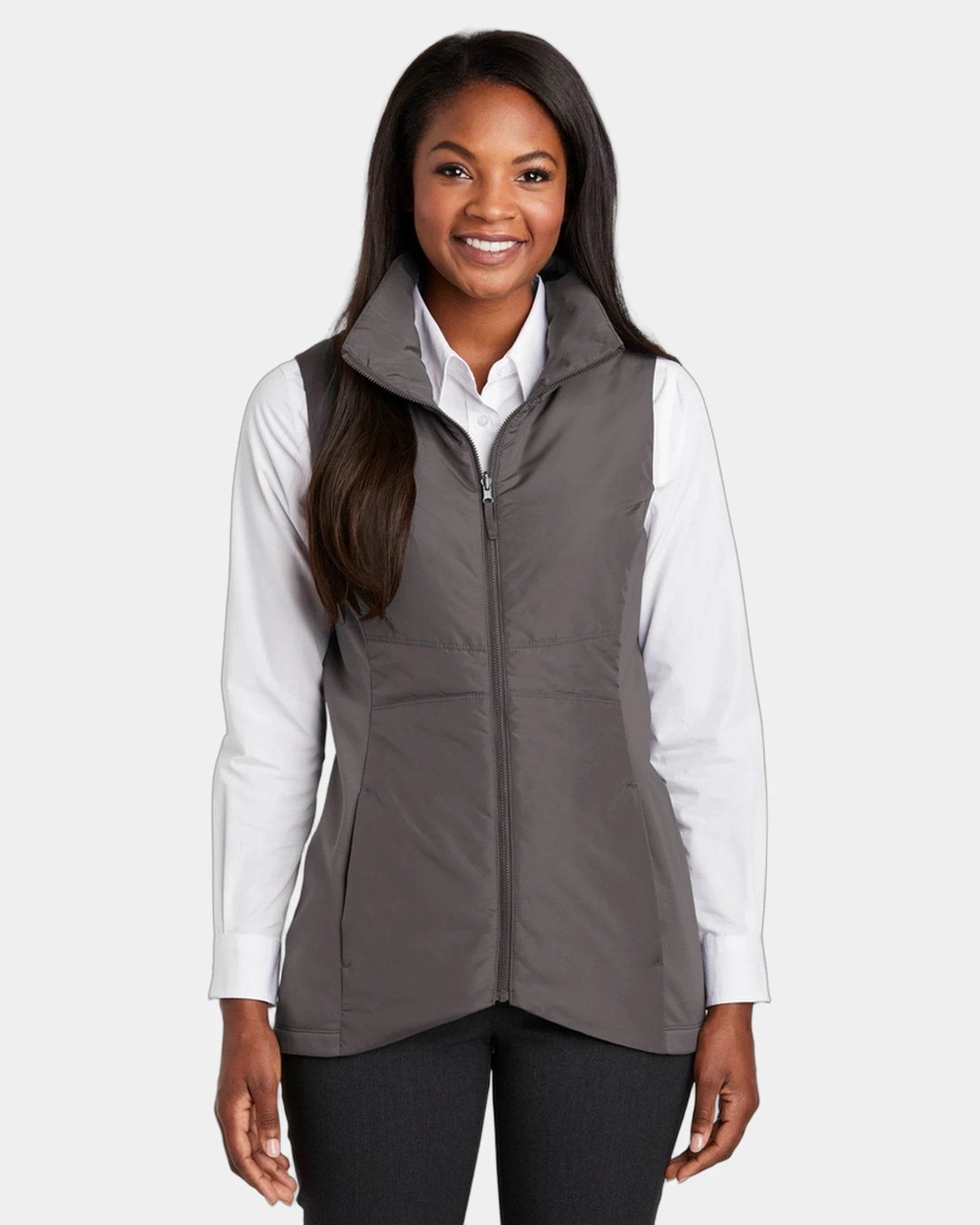 Custom women's insulated vest Port Authority Collective - Graphite