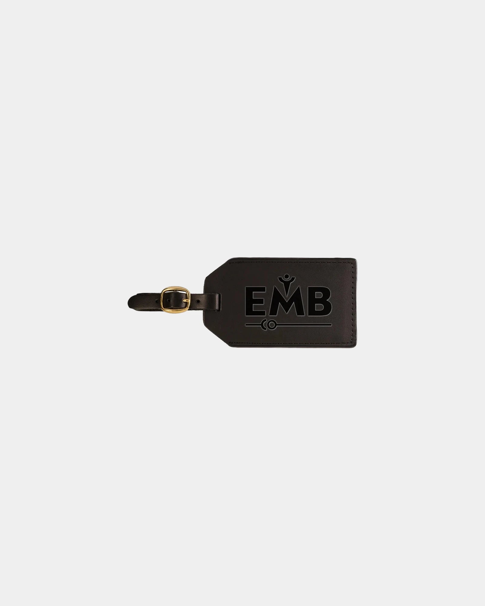 Custom sueded leather luggage tag with ID window - Black