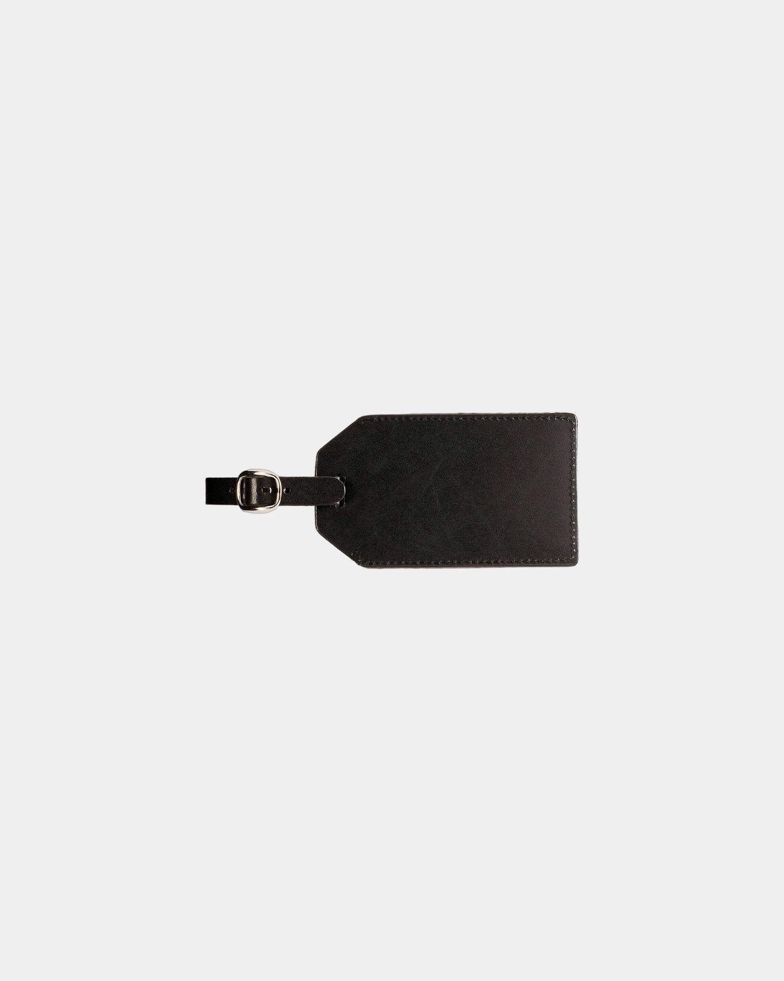 Custom recycled leather luggage tag with ID window - Black