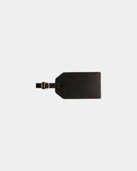 Custom recycled leather luggage tag with ID window - Black