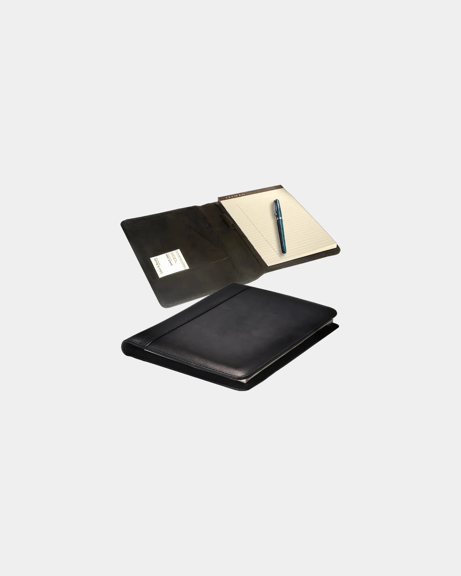 Custom suede leather junior portfolio with notepad - 2