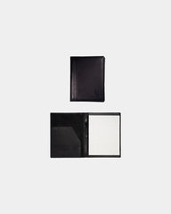 Custom suede leather junior portfolio with notepad - Black