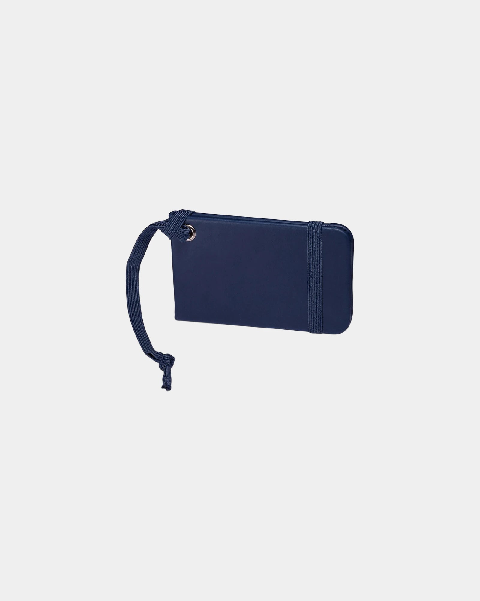Custom faux leather luggage tag with elastic strap - Blue-Navy