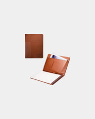 Custom faux leather padfolio with notepad and pockets - Tan