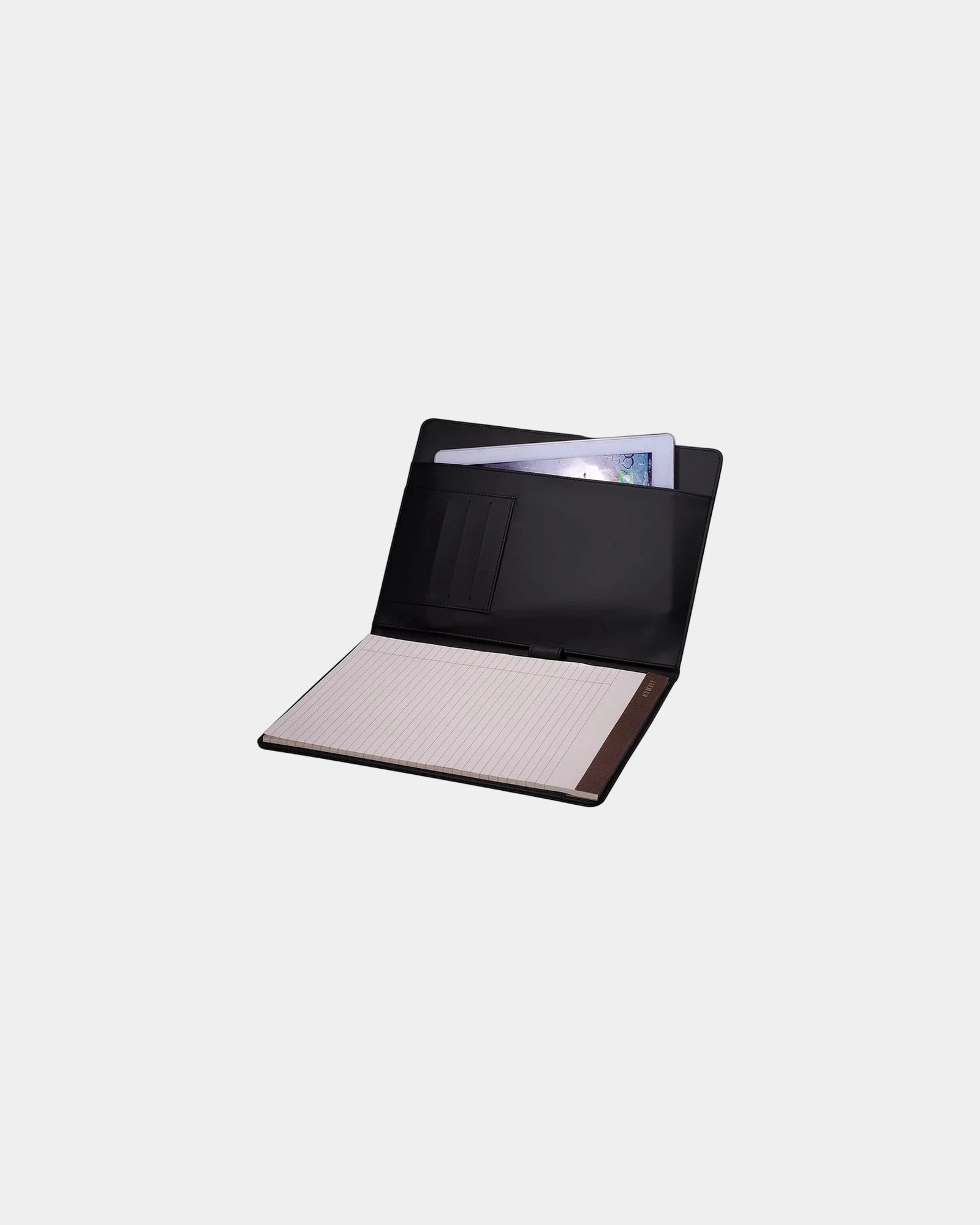 Custom faux leather padfolio with notepad and pockets - Black