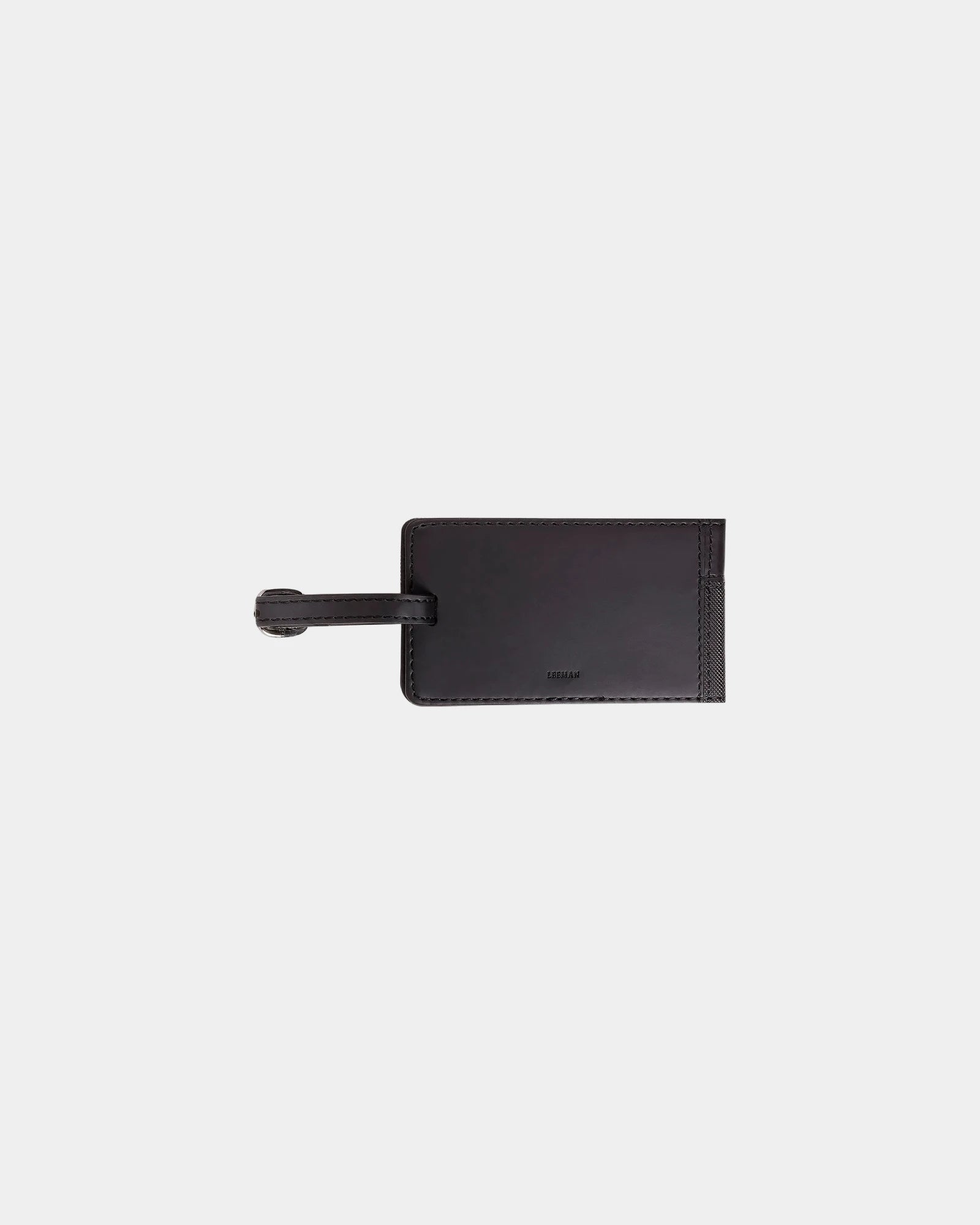 Custom faux leather Tuscany luggage tag debossed - Black