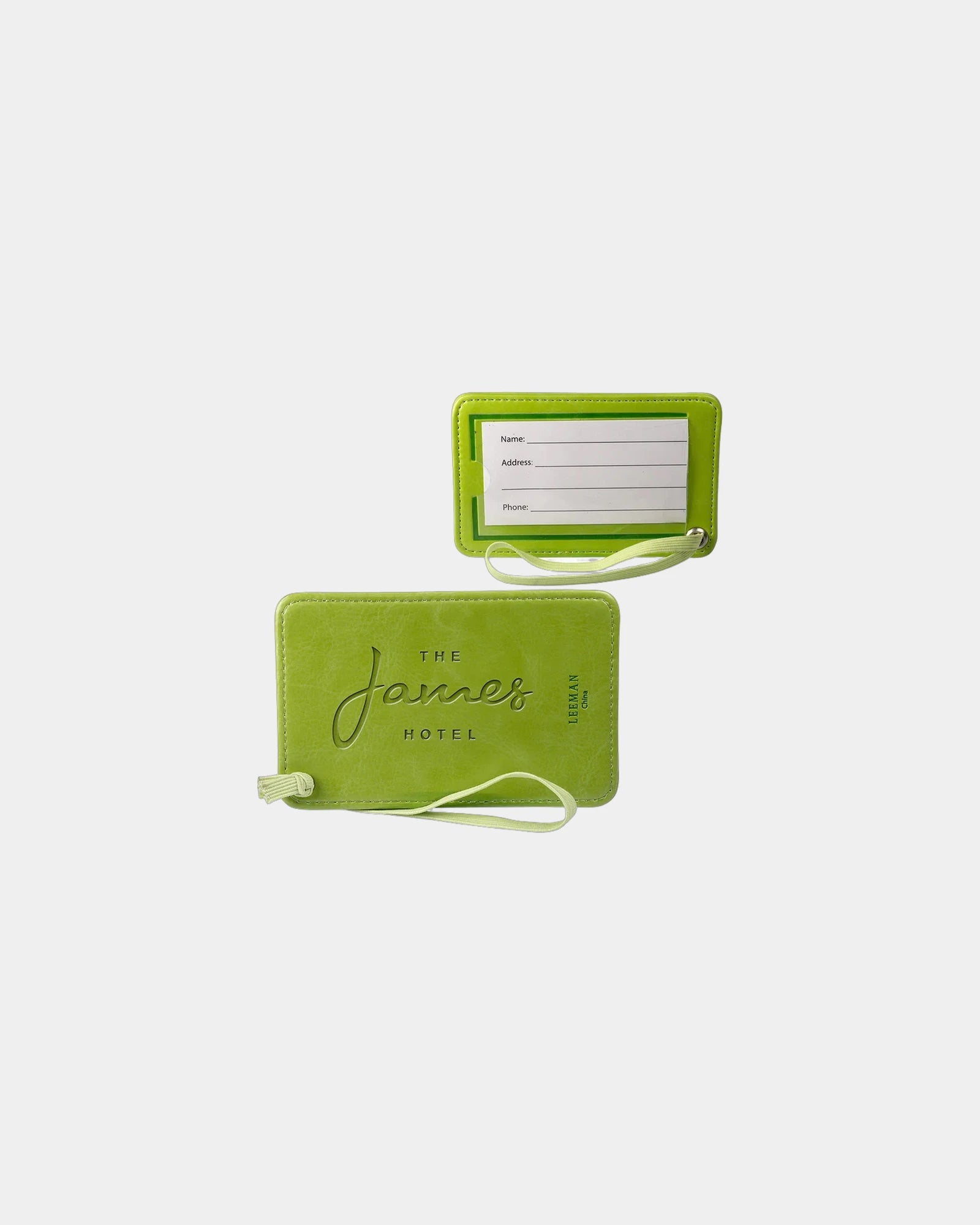 Custom PU luggage tag with clear display window - Green-Lime