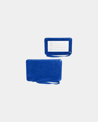 Custom PU luggage tag with clear display window - Blue-Reflex